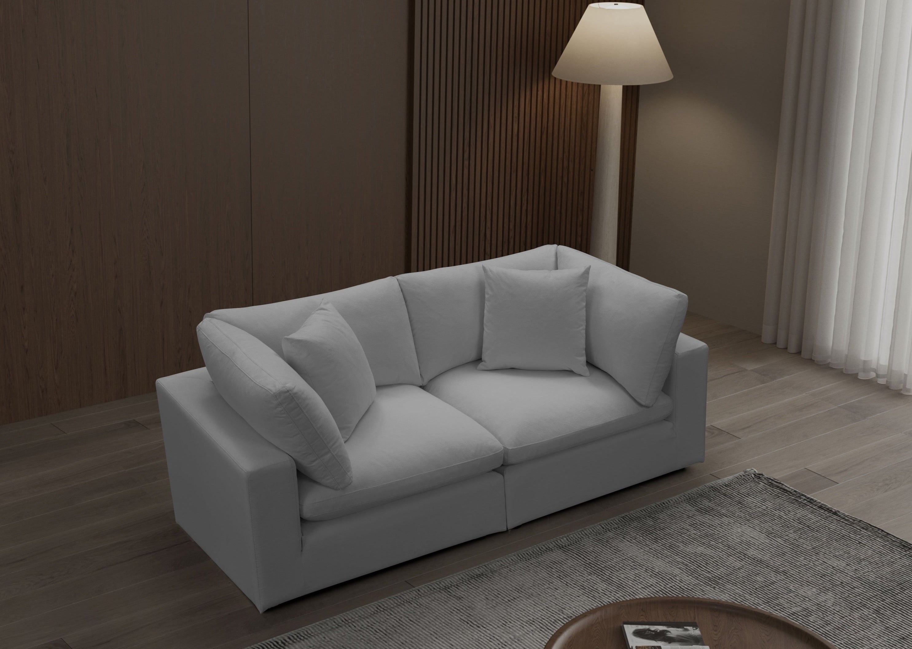 **Cali Modular 2-Seater Sofa in Sol Grey – Modern Sectional Couch for Living Room, Apartment & Small Spaces**