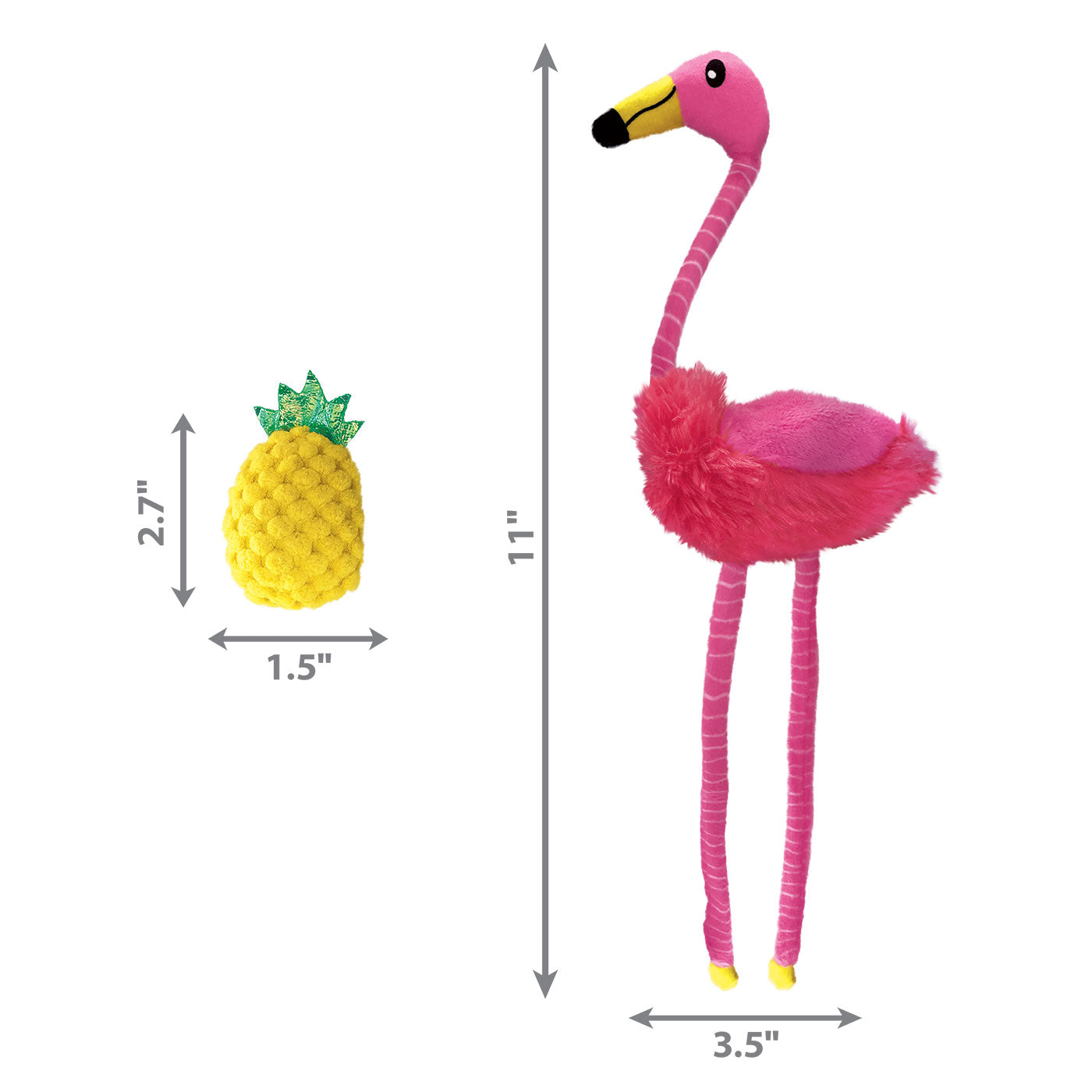 KONG Cat Tropics Flamingo Cat Toy - 2 Pack Durable Interactive Play for Indoor & Outdoor Fun - Perfect for Kittens and Adult Cats