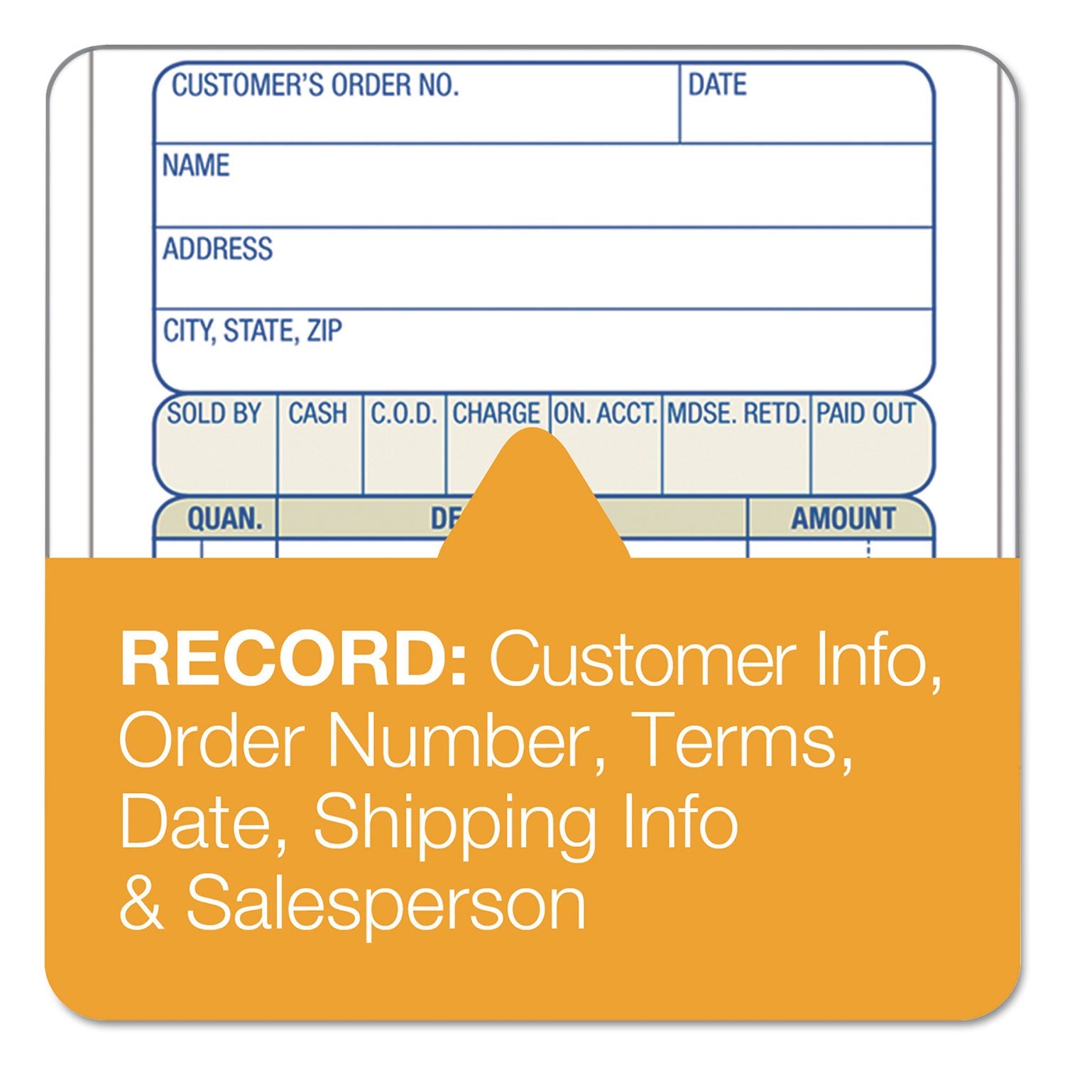 Adams® Multipart Sales Order Pad - 2-Part Carbonless, 12 Lines per Form, 3.34