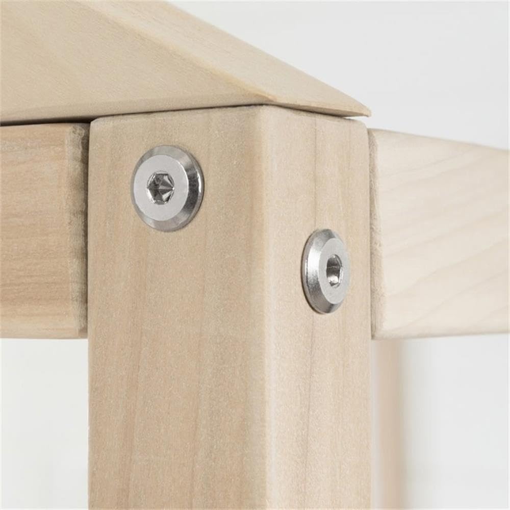 Pemberly Row Twin Solid Wood Canopy Platform Bed Frame - Natural Wood Finish - Sturdy & Elegant Bed Frame for Kids Room, Guest Room or Small Space Bedroom