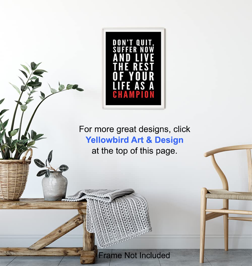 Inspirational Motivational Quote Wall Art Poster - Unique Home & Office Decor for Entrepreneurs, Coaches, Trainers & Boxing Fans - 8x10 Unframed Print - Perfect for Gym, Kids Room & Workspace Motivation