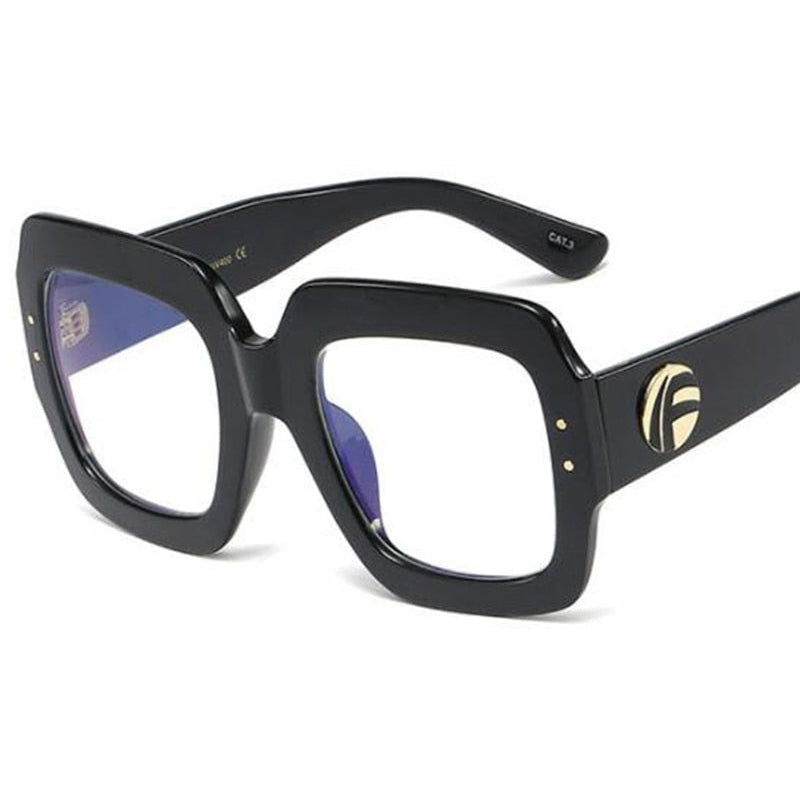 Connie Big Square Glasses Frame - Trendy Oversized Eyeglasses for Women & Men - Perfect for Reading, Driving, and Fashion Accessories
