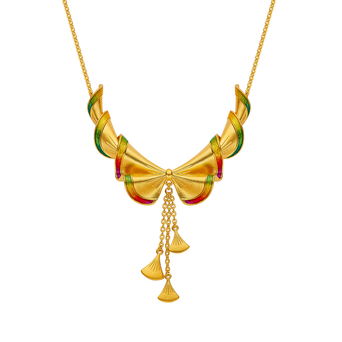 24K Gold Plated Ribbon Necklace for Women - Elegant Layering Jewelry for Parties, Weddings & Everyday Wear