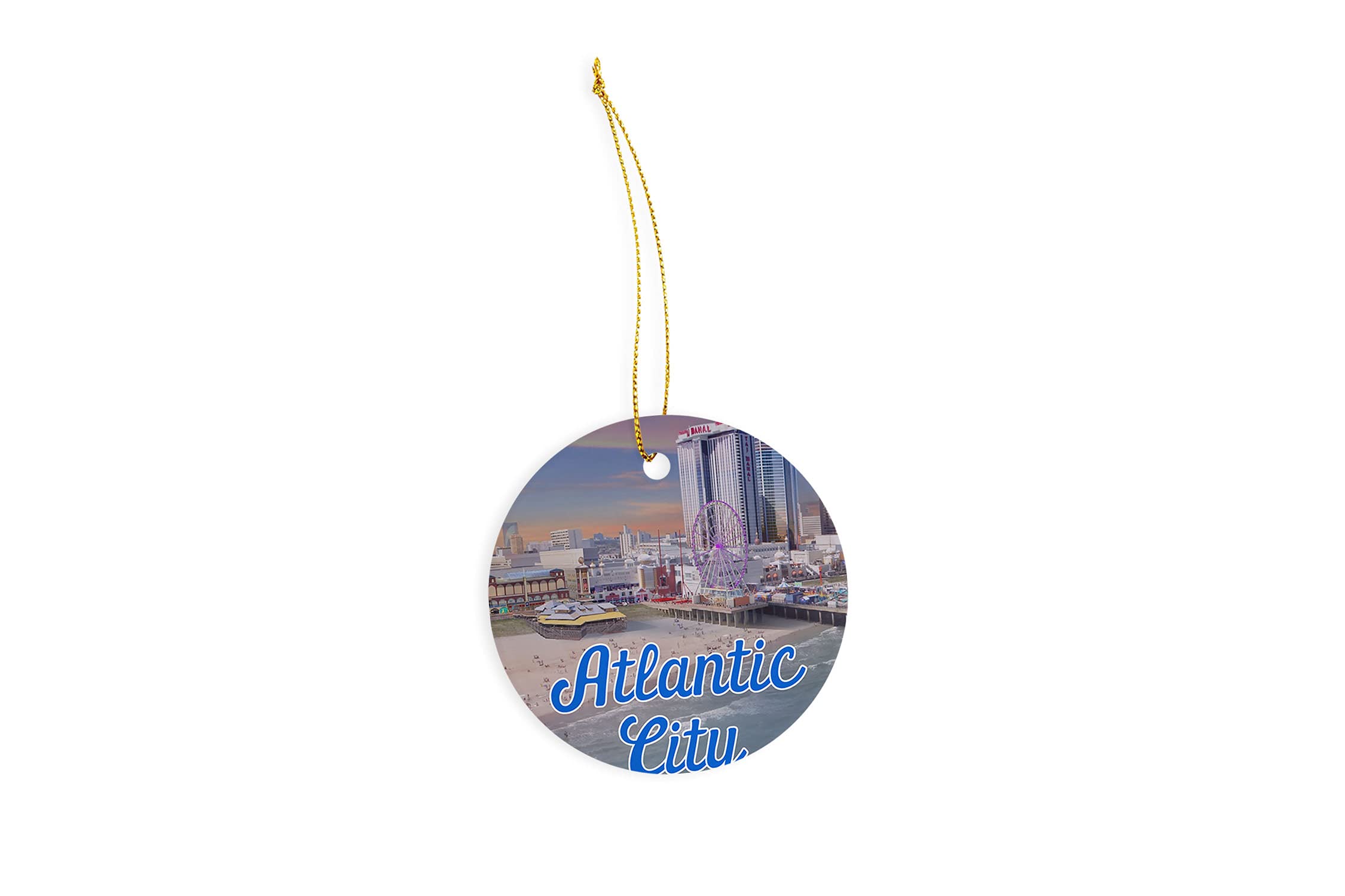 Atlantic City Ceramic Christmas Ornament - 3