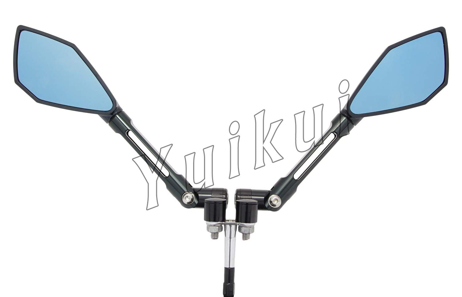 Durable CNC Aluminum M8 M10 Universal Motorcycle Rearview Mirrors - Compatible with Ducati Monster, Hypermotard, Scrambler - Enhance Safety & Style for Street & Off-Road Riding
