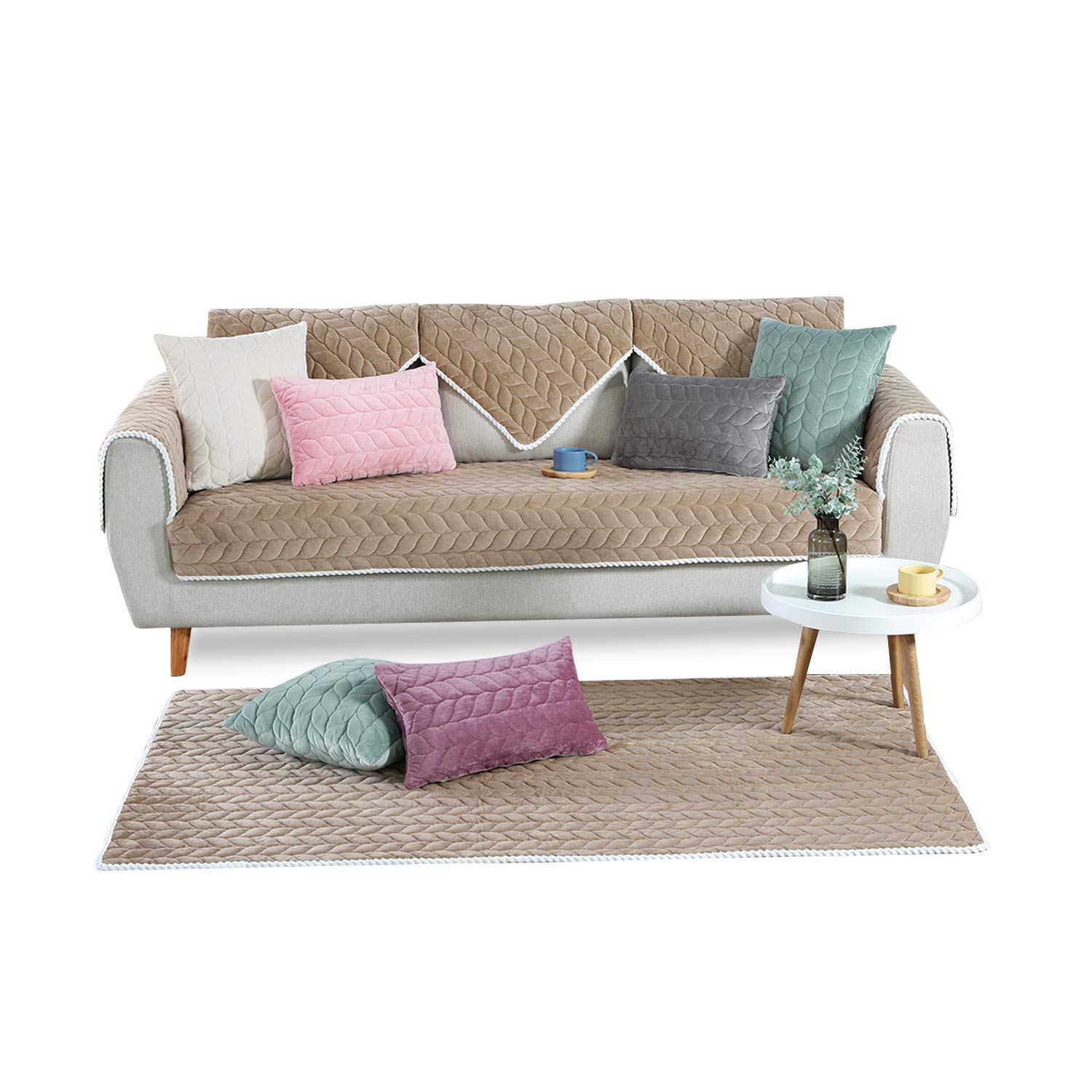 Luxury Quilted Sofa Slipcover - Waterproof & Pet-Proof Furniture Protector for Couches, Sectionals - Perfect for Homes with Pets, Kids, and Spill-Prone Areas