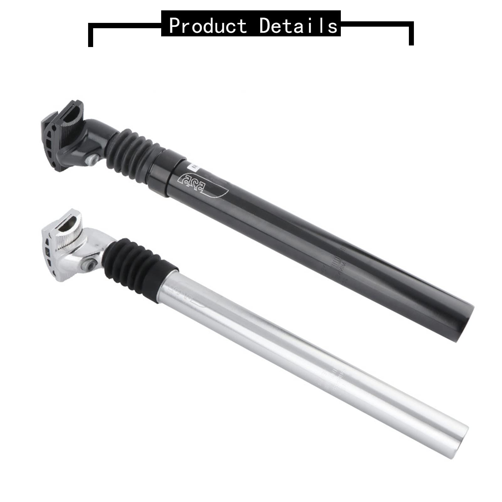 Premium Bike Seat Post - 350mm Length, 27.2mm/31.6mm Diameter - Lightweight Aluminum Alloy for Road & Mountain Bicycles - Durable Black Finish - Perfect for Commuting, Racing & Off-Road Cycling Adventures