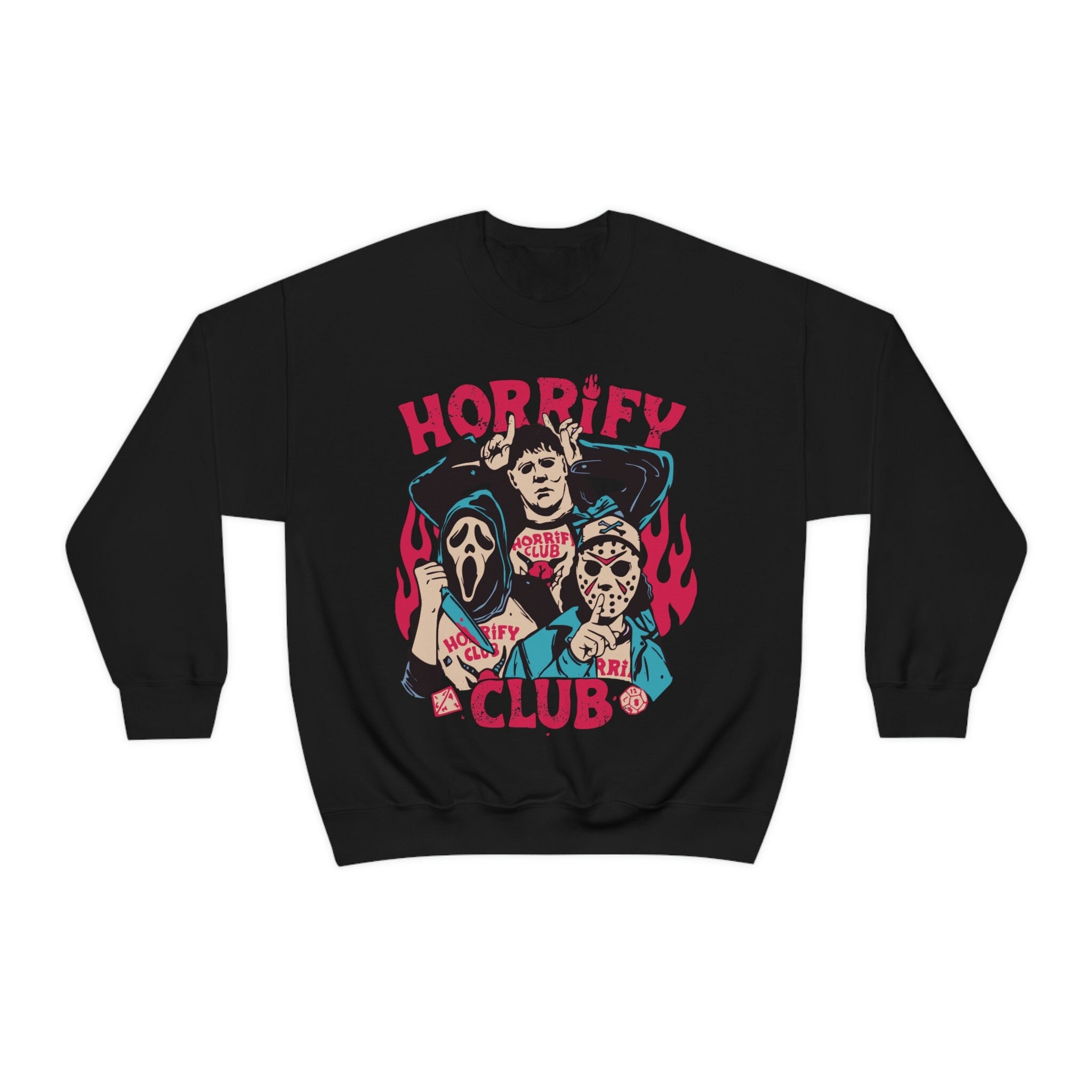 Horror Movie Sweatshirt - Ghostface, Michael Myers & Jason Voorhees Halloween Hoodie | Scary Aesthetic Merch for Fans & Cosplay | Perfect for Halloween Parties & Horror Conventions