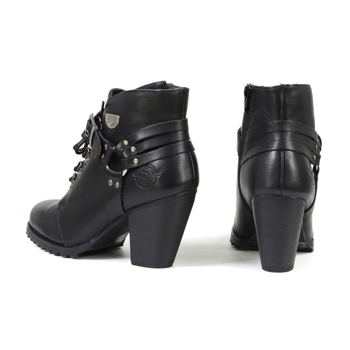Milwaukee Leather Women's Premium Leather Motorcycle Boots - Classic Biker Style for Casual Riding & Fashion | Durable & Comfortable for Daily Wear & Motorcycle Adventures