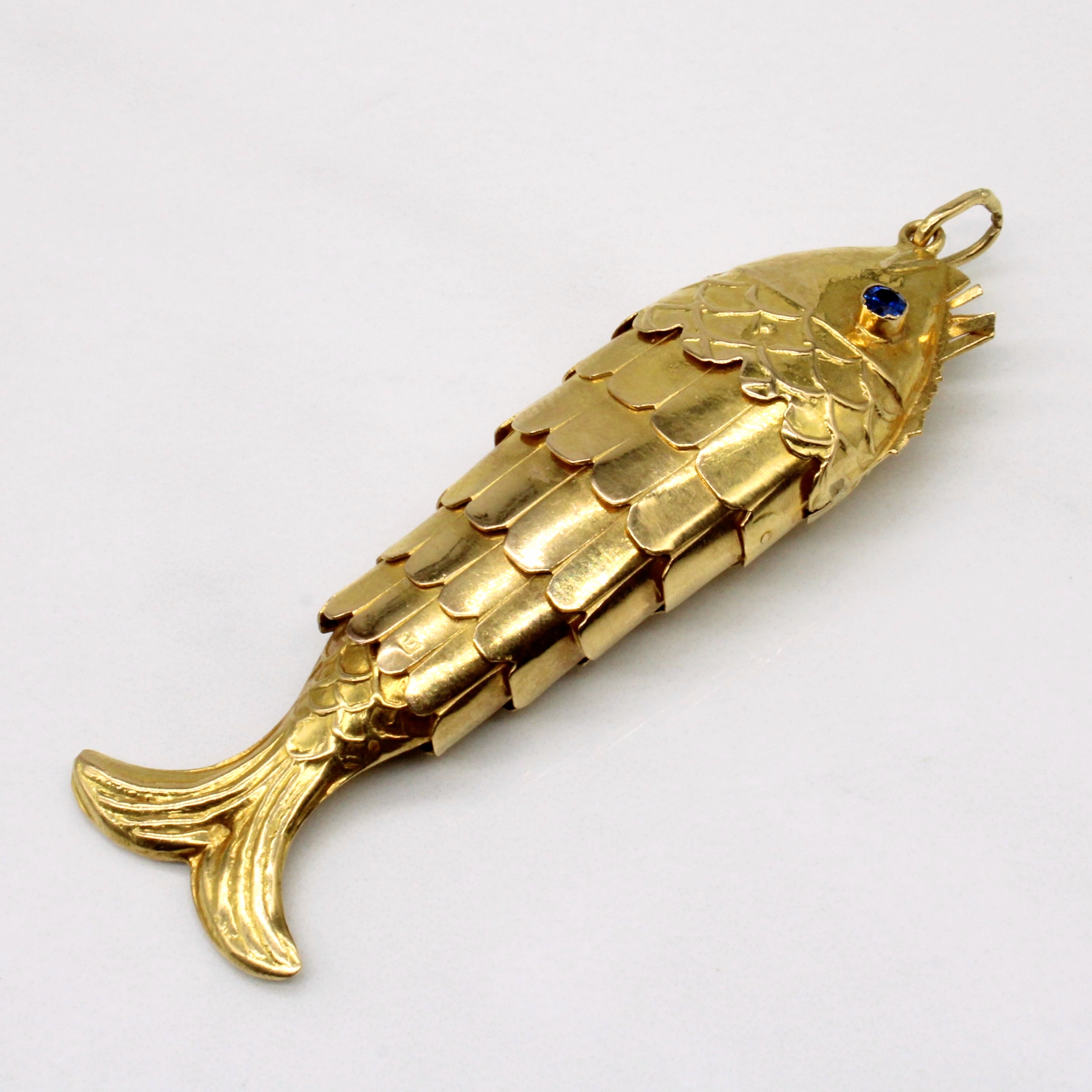 18K Gold Glass Eye Fish Pendant Necklace | 0.10ctw Diamond Accent | Elegant Jewelry Gift for Women | Perfect for Parties, Weddings & Special Occasions