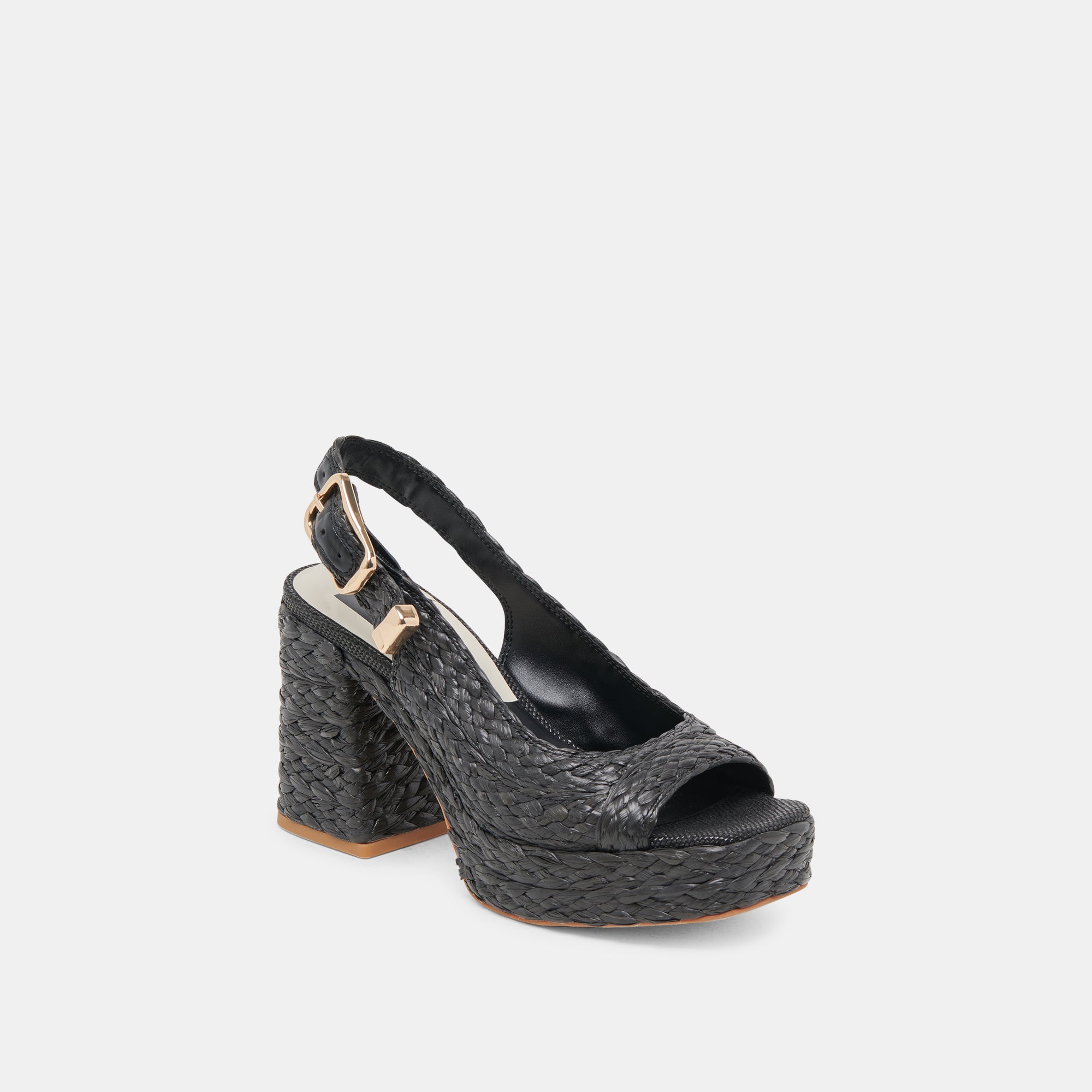 FLORES Women's Onyx Raffia Heels - Comfortable High Heel Sandals for Summer, Weddings & Beach Parties
