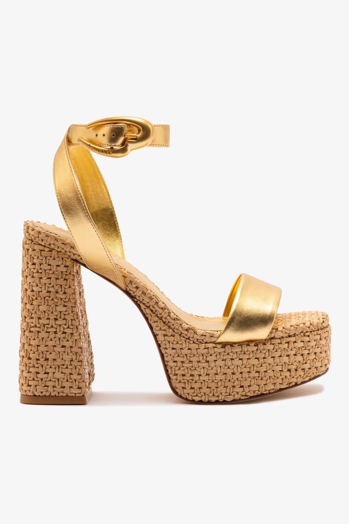Dolly Verona Sandal Women's Gold Metallic Leather & Natural Raffia Wedge Sandals - Perfect for Beach Vacations, Summer Outfits and Casual Wear