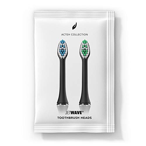 Replacement Toothbrush Heads for Acteh Sonic Edge, JetWave, JetUV & eBrush - Soft Bristles (Black Blue/Black Green) - Compatible with Electric Toothbrush Models - Perfect for Daily Oral Care & Teeth Whitening