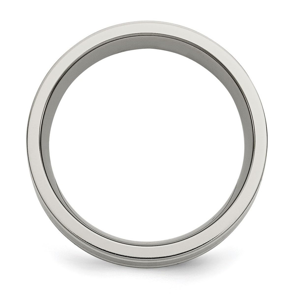 Titanium 925 Sterling Silver Flat Band Ring - 8mm Brushed & Polished Wedding Band for Men & Women | Perfect for Engagements, Anniversaries & Everyday Wear