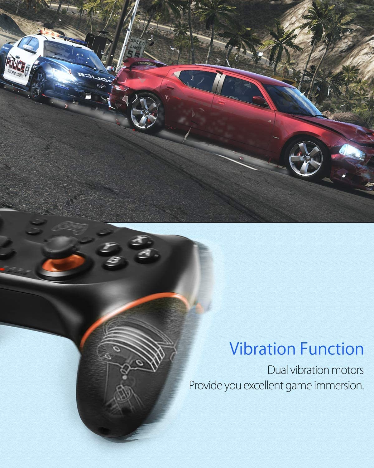 Lunriwis Wireless Pro Controller for Nintendo Switch/Switch Lite/Switch OLED - 6-Axis Gyroscope, Turbo Function, Screenshot Button & Alarm Clock | Perfect for Gaming, Travel & Family Entertainment