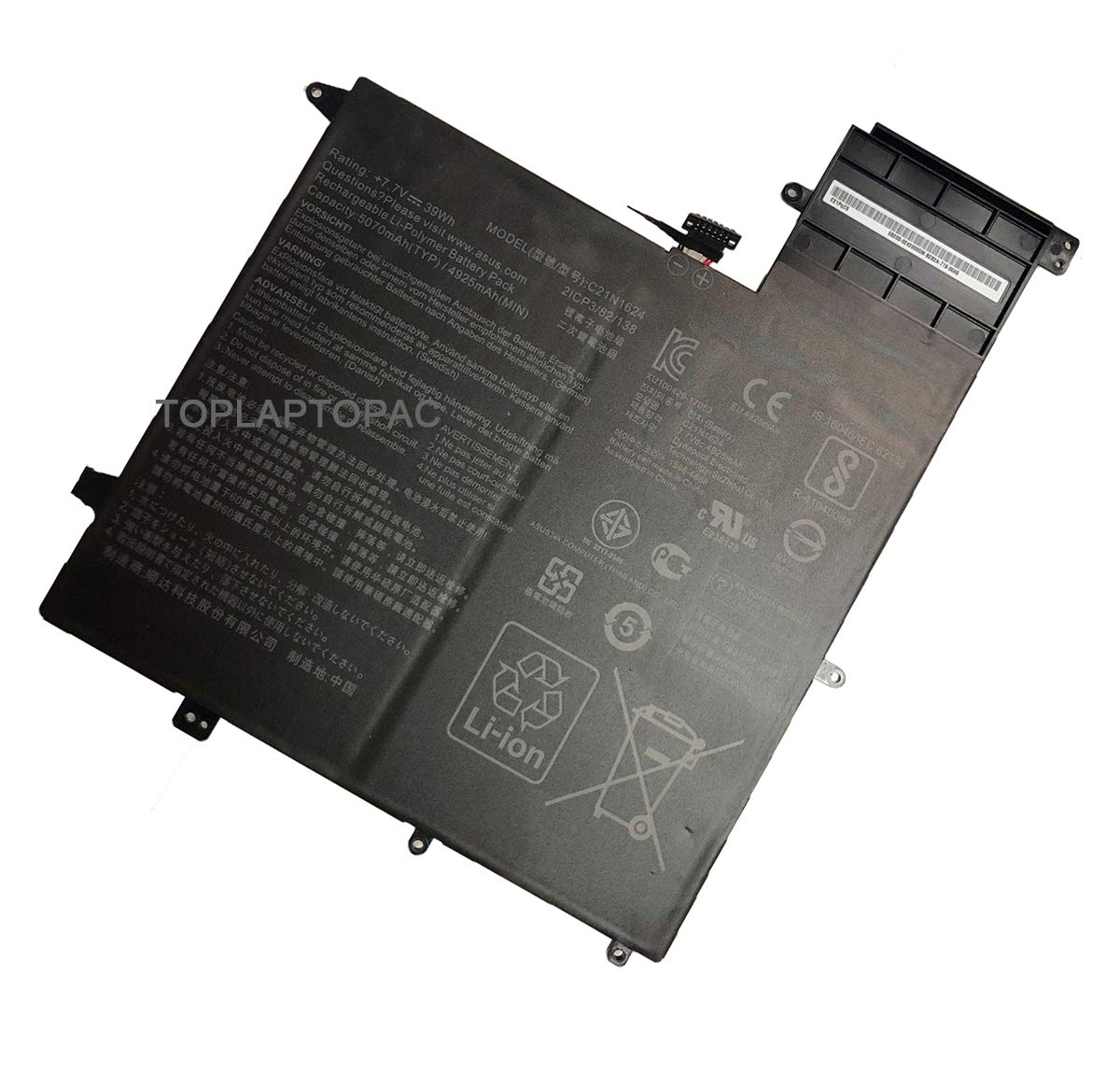 ASUS ZenBook Flip S UX370UA-C4061T Replacement Laptop Battery - 7.7V 39Wh 5070mAh (Model C21N1624) - Perfect for Business Travel & Remote Work
