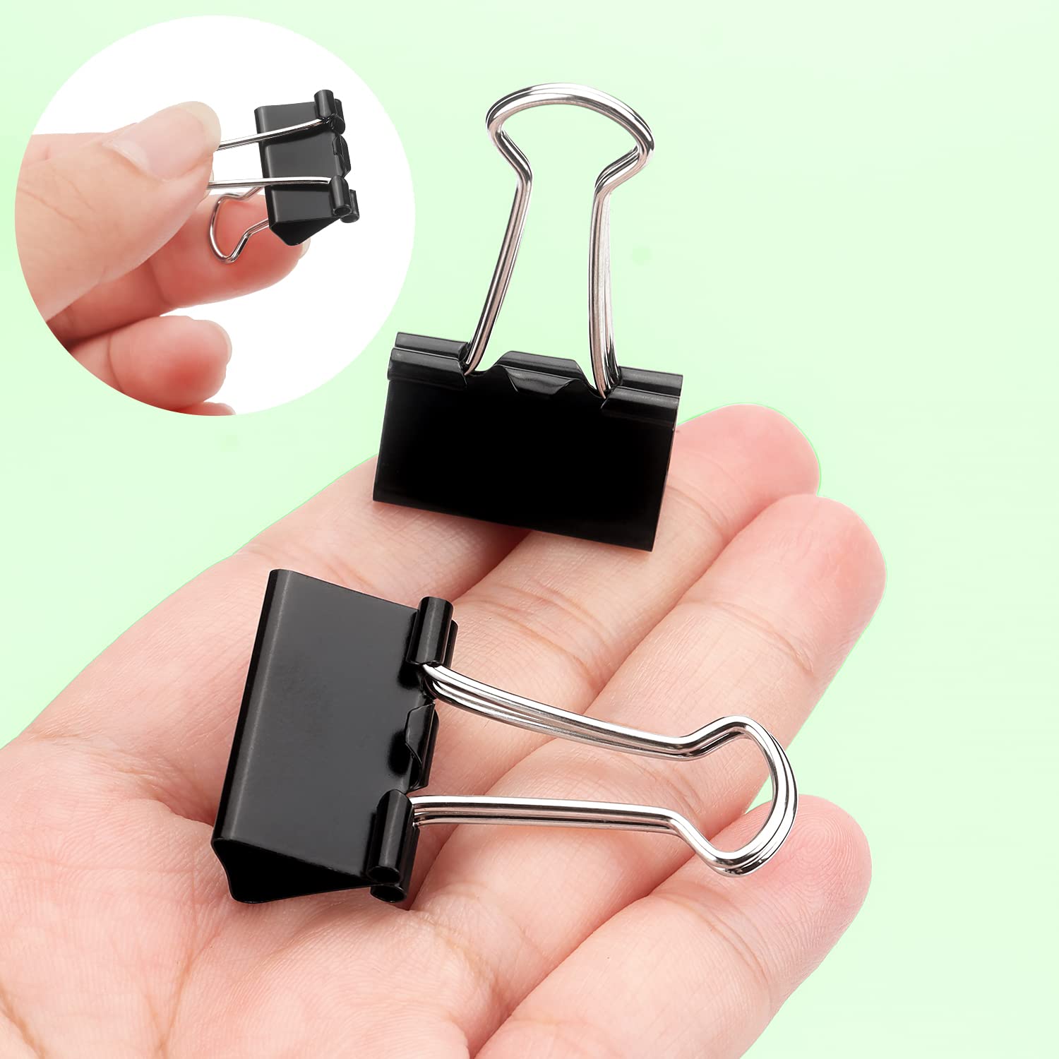ZZTX 1.0 Inch Black Binder Clips - 36 Pack Small Paper Clamps for Office, School, Home & Organizing Documents | Durable Metal Clips for Files, Notes, Photos & Crafts