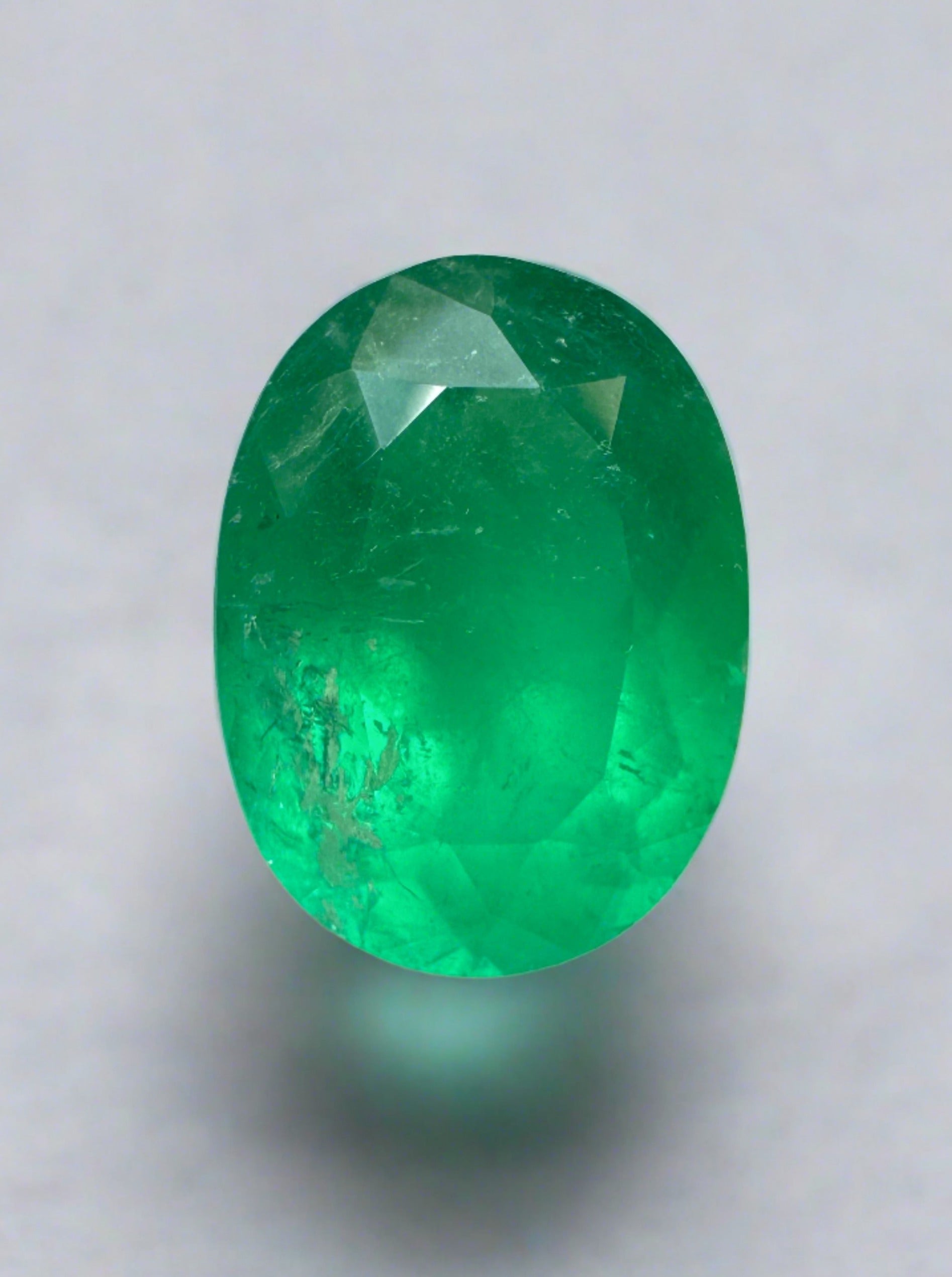 3.46 Carat Neon Green Natural Loose Colombian Emerald Oval Cut Gemstone for Jewelry Making & Engagement Rings | High-Quality Loose Emerald for Necklaces, Earrings & Custom Designs
