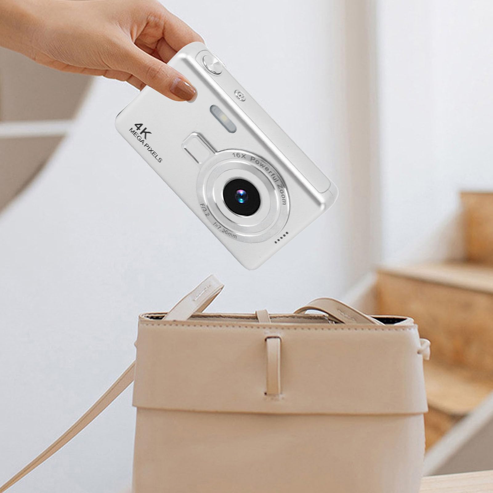 12MP Kids Digital Camera with 16X Zoom & 1080P Video - Compact for Travel & Outdoor Play