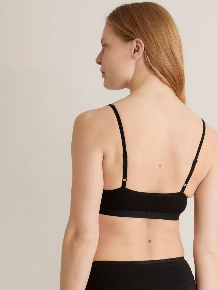 Komodo Anastasia Organic Cotton Bra - Black | Comfortable & Breathable Women's Underwear for Everyday Wear & Yoga