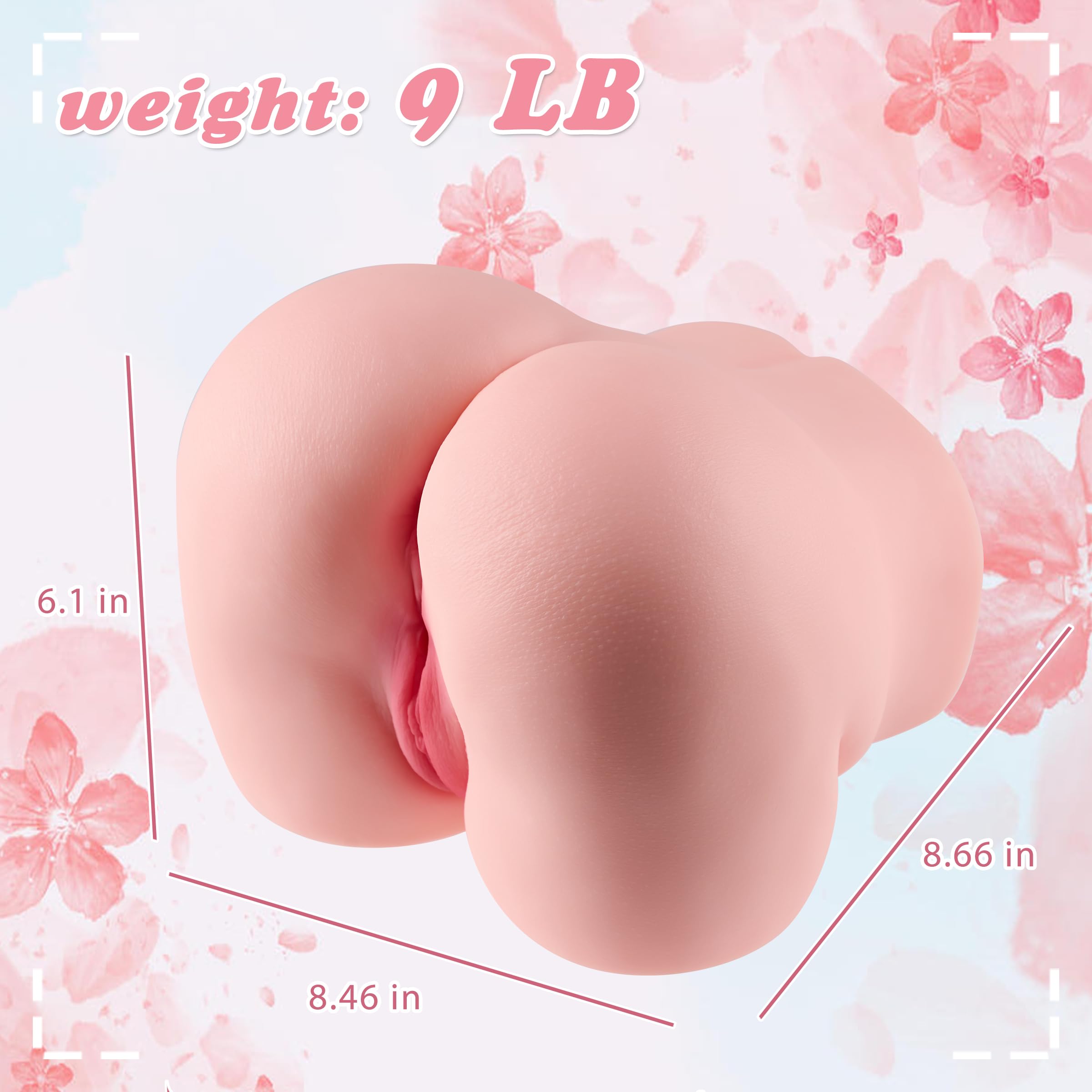 Realistic 9lb Male Masturbator - Super Soft Jelly Pocket Pussy & Anal Stroker with Female Body Hip Design | Adult Sex Toy for Men | Perfect for Solo Play, Couples Exploration & Discreet Pleasure