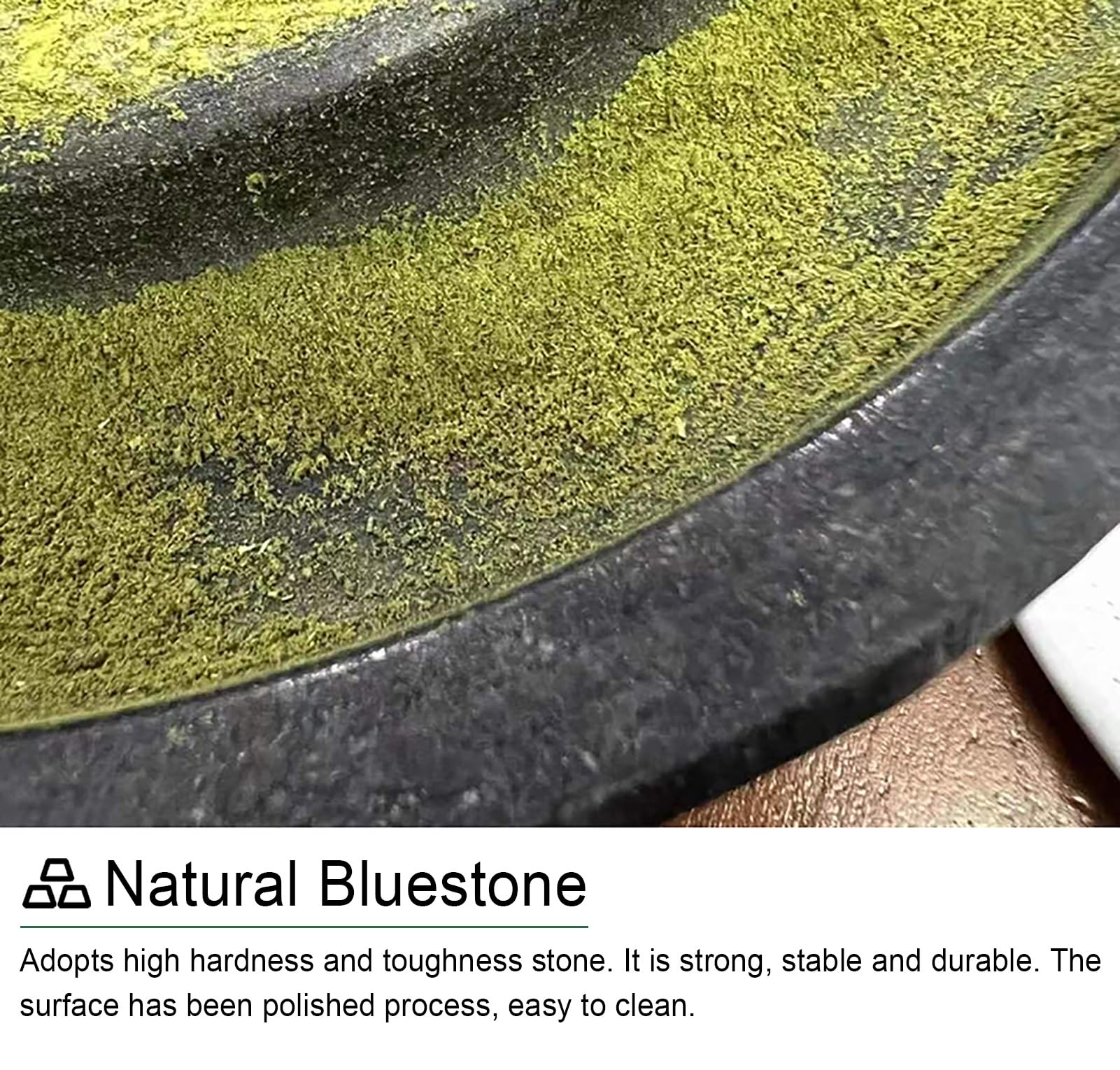Premium Stone Grain Mill for Matcha Tea, Coffee Beans & Wheat - Hand Crank Manual Grinder for Barley, Rice & Prickly Beets - Natural Bluestone Mill for Fresh Powder - Perfect for Home Kitchens & Tea Ceremonies