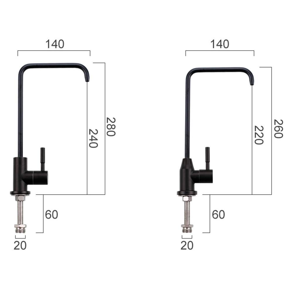Stainless Steel Rotatable Kitchen Tap Mixer for Drinking Water - Single Hole Water Filter Faucet, Compatible with Water Purifier (Black) - Perfect for Home, Office, and RV Use