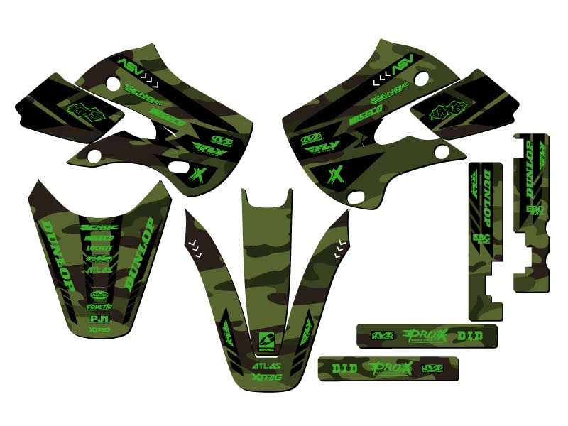 2000-2023 Kawasaki KX 65 Apache Green Senge Graphics Kit - Full Body Decal Sticker Set for Dirt Bike Motocross Racing & Off-Road Riding
