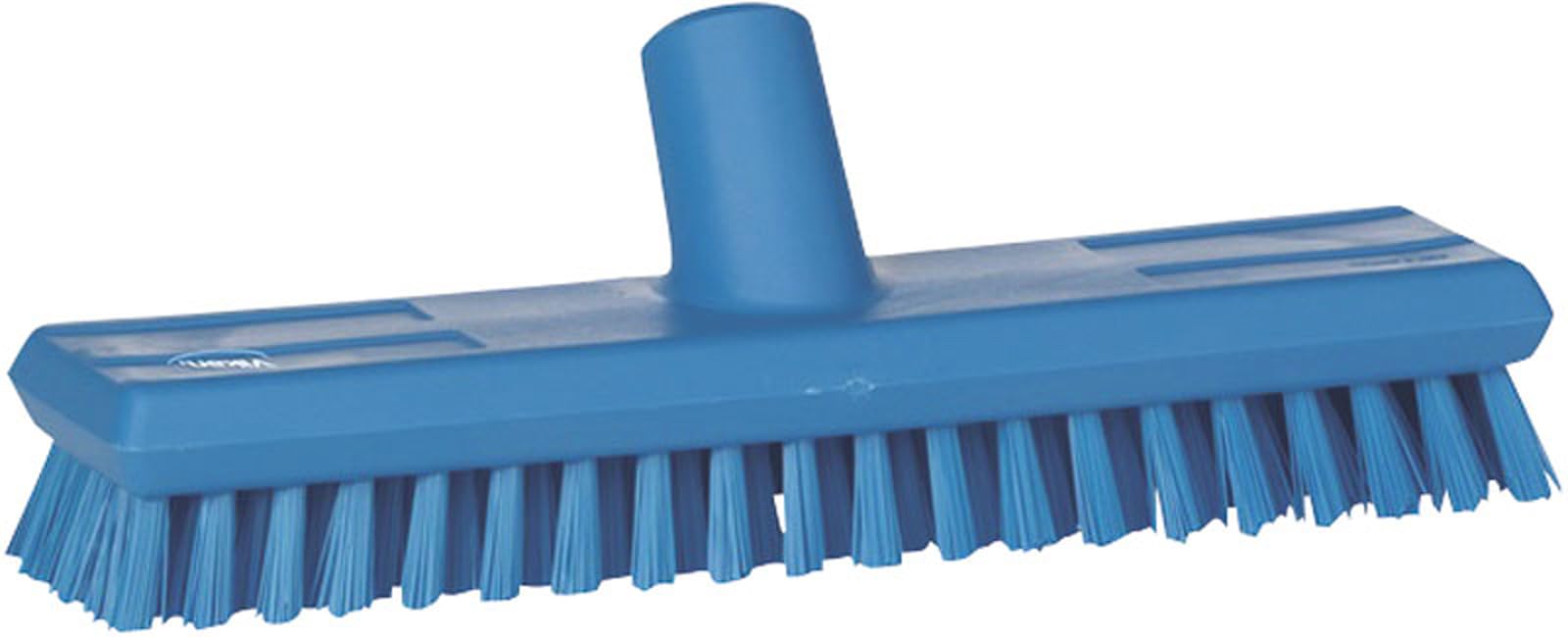 Vikan 70413 Heavy-Duty Deck Scrub Brush - 10.75 Inch Stiff Bristle Cleaning Brush for Outdoor Surfaces - Blue Deck Brush for Patio, Concrete, Wood & Tile Cleaning - Ideal for Driveway, Pool Deck & Garage Cleaning