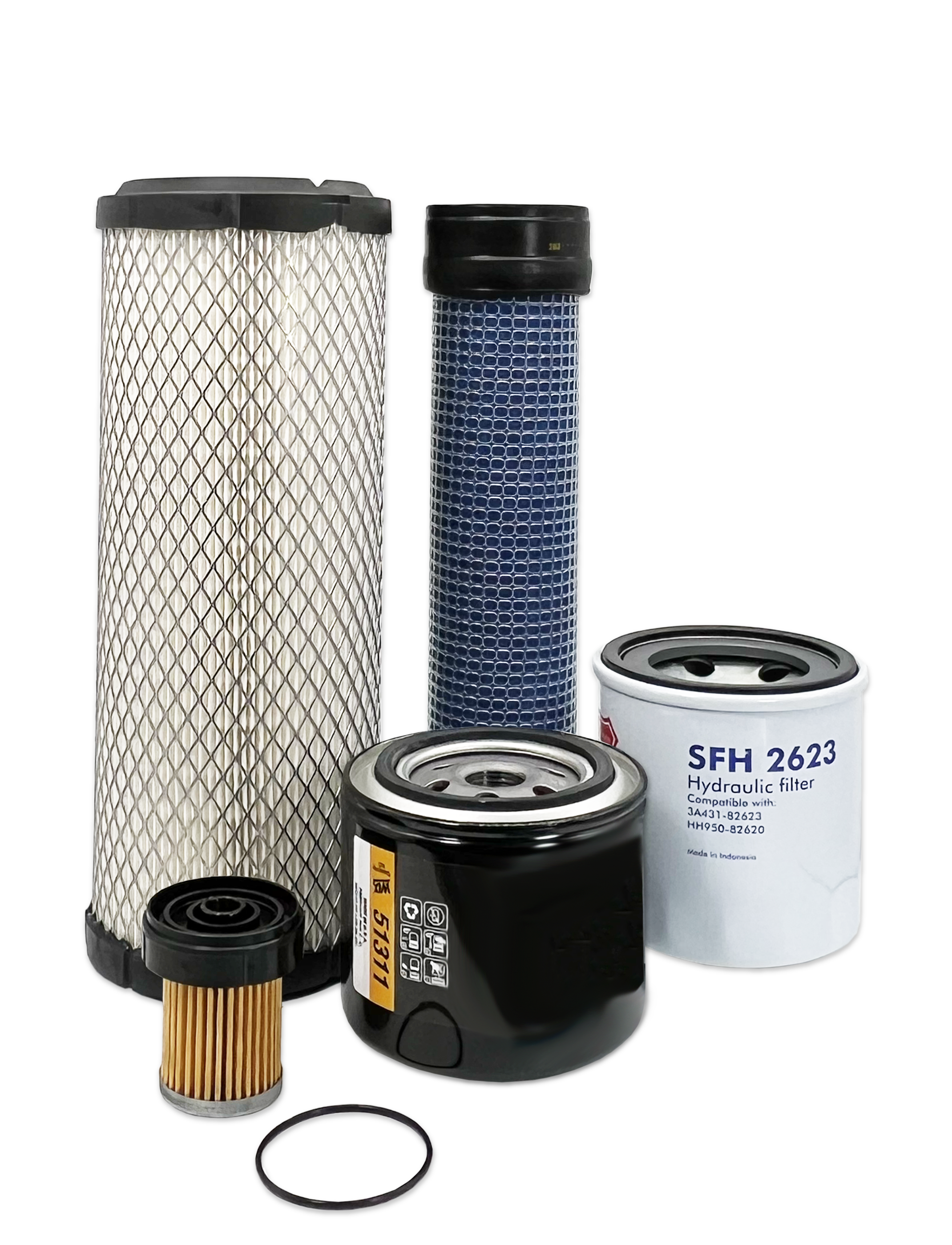 Kubota L3800DT Tractor Maintenance Filter Kit - HERO® Replacement Air Oil Fuel Filters for Kubota L3800DT - Perfect for Routine Tractor Maintenance & Engine Protection