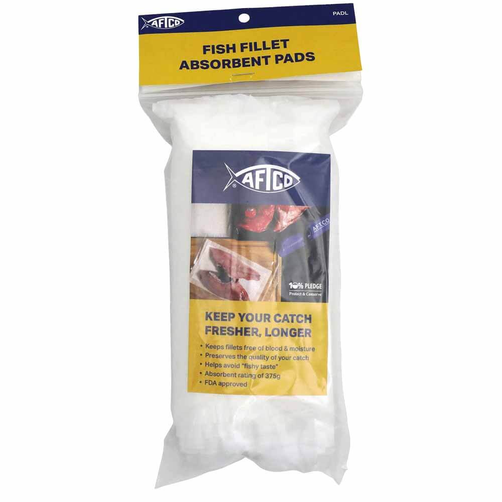 Aftco Premium Fish Fillet Absorbent Pads - 10 Pack | Leak-Proof Meat & Fish Drip Trays | Ideal for Butchers, Seafood Markets & Home Kitchen Use