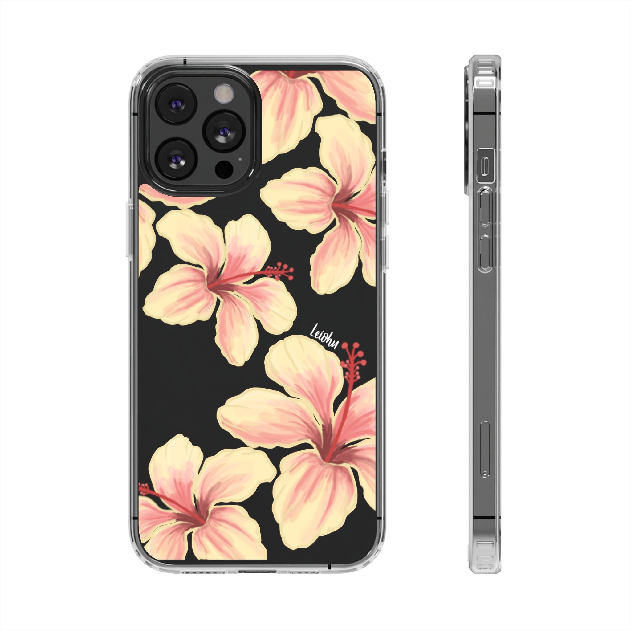 Premium Clear Hibiscus Ke'oke'o Phone Case - Shatterproof Protective Cover for iPhone & Samsung - Perfect for Beach, Travel & Everyday Use