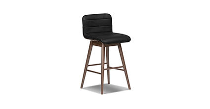 Bassano Genuine Leather Swivel Bar Stool - Adjustable Height Counter Stool for Kitchen Island, Dining Room & Home Bar - Modern & Comfortable Seating