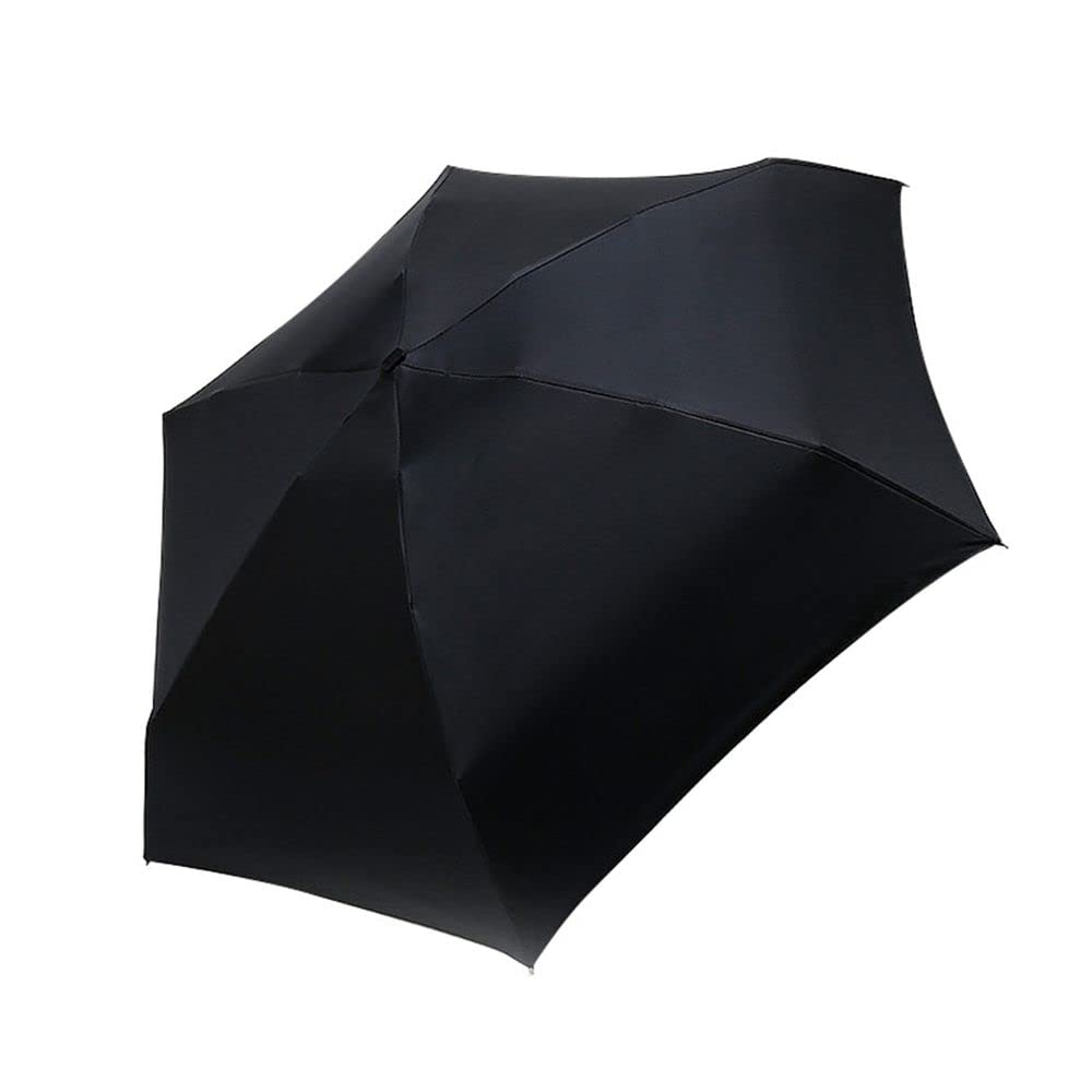 Andy's Orchids Lightweight Mini Umbrella - Compact 5-Fold Travel Umbrella for Women & Men, Portable Pocket-Sized Sun & Rain Protection (Black) - Perfect for Commuting, Outdoor Activities & Travel Accessories
