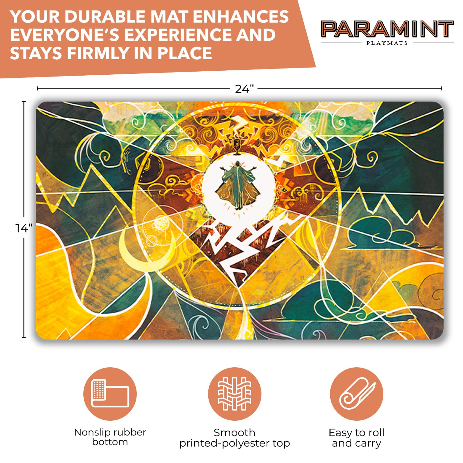 Anato Finnstark Lightning Bolt Stitched MTG Playmat - Magic The Gathering, YuGiOh & TCG Game Mat with Original Art - Perfect for Card Game Tournaments & Casual Play