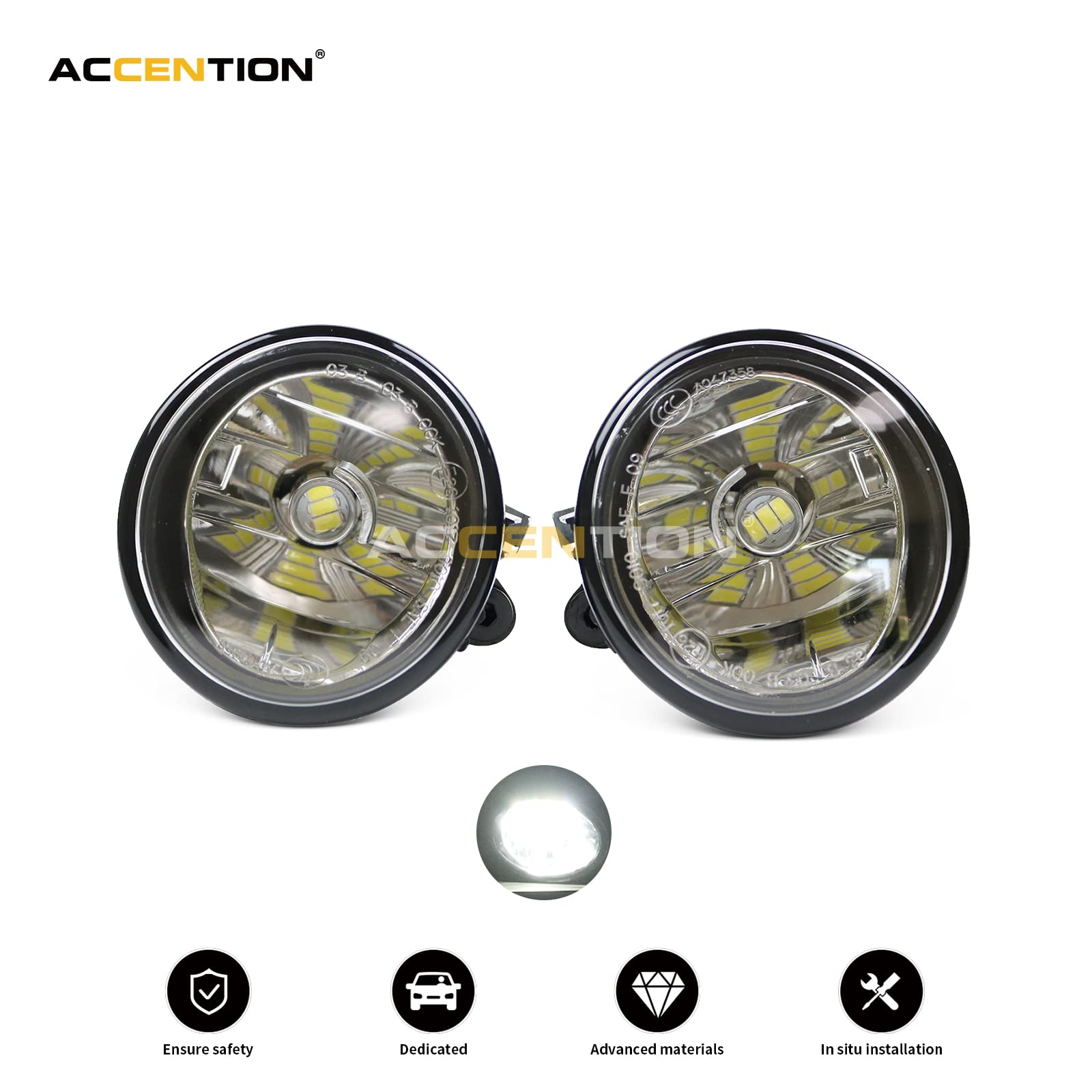 2Pcs LED Fog Lights for BMW X6 E71 E72 (2012-2015) - Bright White Front Fog Lamp Bulbs for Enhanced Visibility in Rain & Foggy Conditions