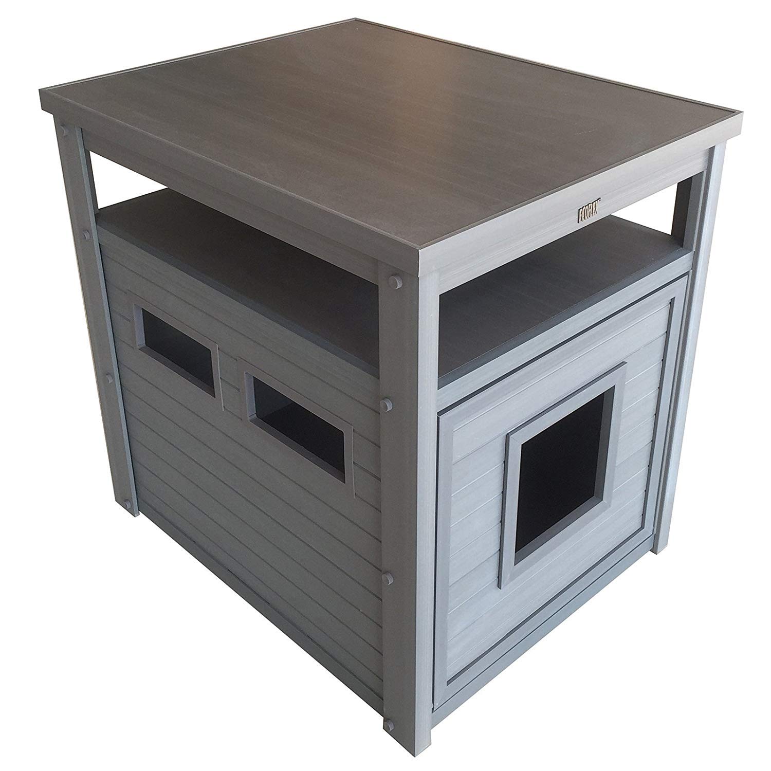 New Age Pet ECOFLEX® Jumbo Cat Litter Box Cover & End Table - Odor Resistant, Moisture Proof Composite Material - 10 Year Warranty - Perfect for Living Rooms & Small Spaces - Discreet Litter Box Enclosure for Home Decor