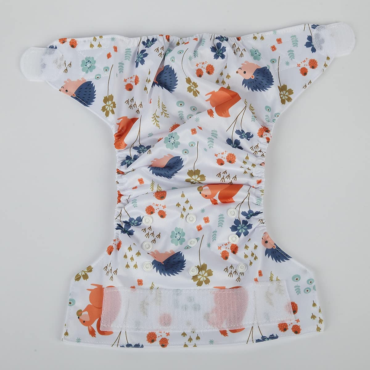 Organic Baby Pocket Cloth Diaper - Adjustable Hook & Loop Fasteners - Cute Squirrel & Hedgehog Print - Eco-Friendly Reusable Nappy for Newborns & Toddlers - Perfect for Daycare, Travel & Eco-Conscious Parenting