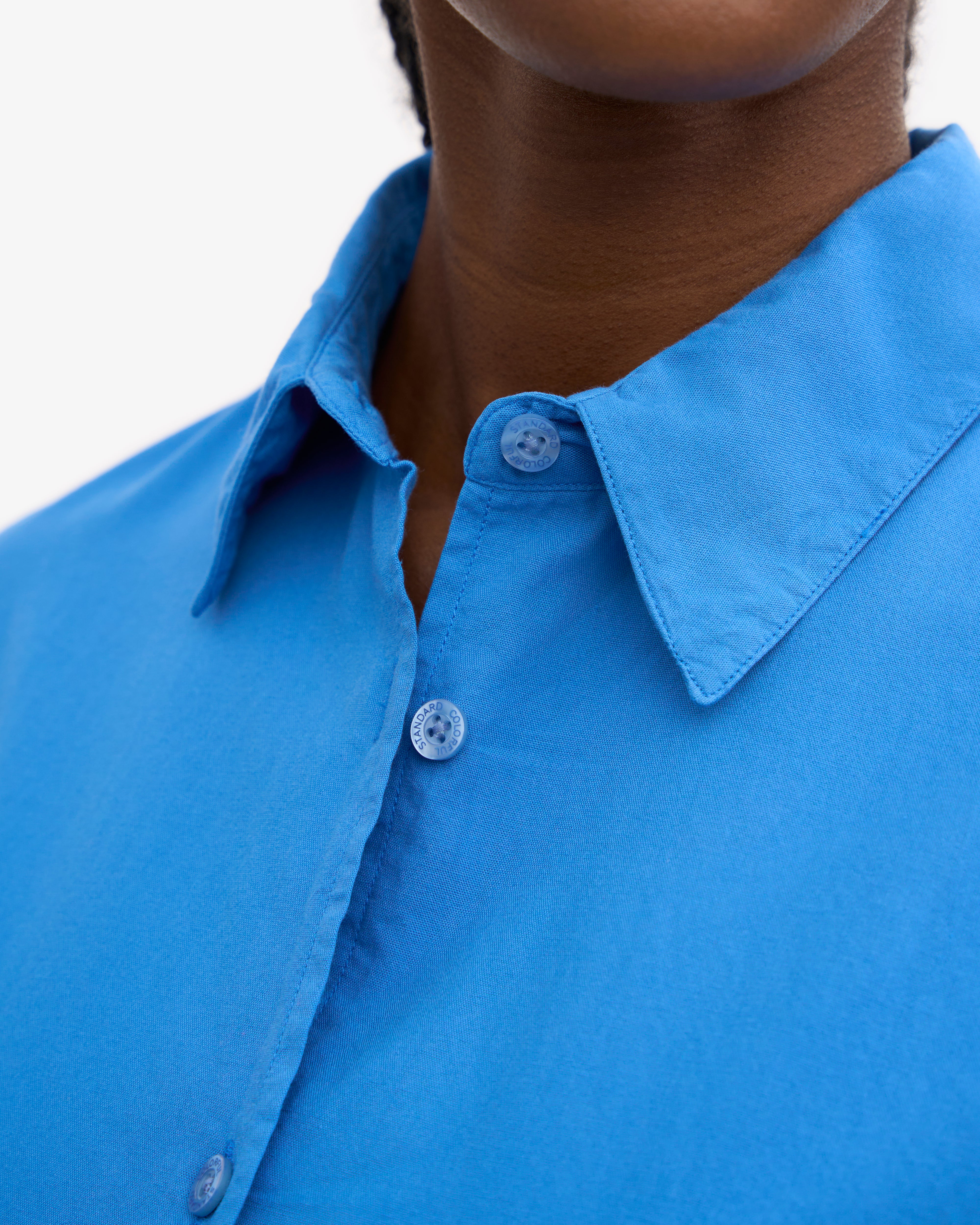 Organic Oversized Shirt for Women | Soft Cotton Relaxed Fit | Pacific Blue | Casual Wear & Loungewear for Everyday Comfort