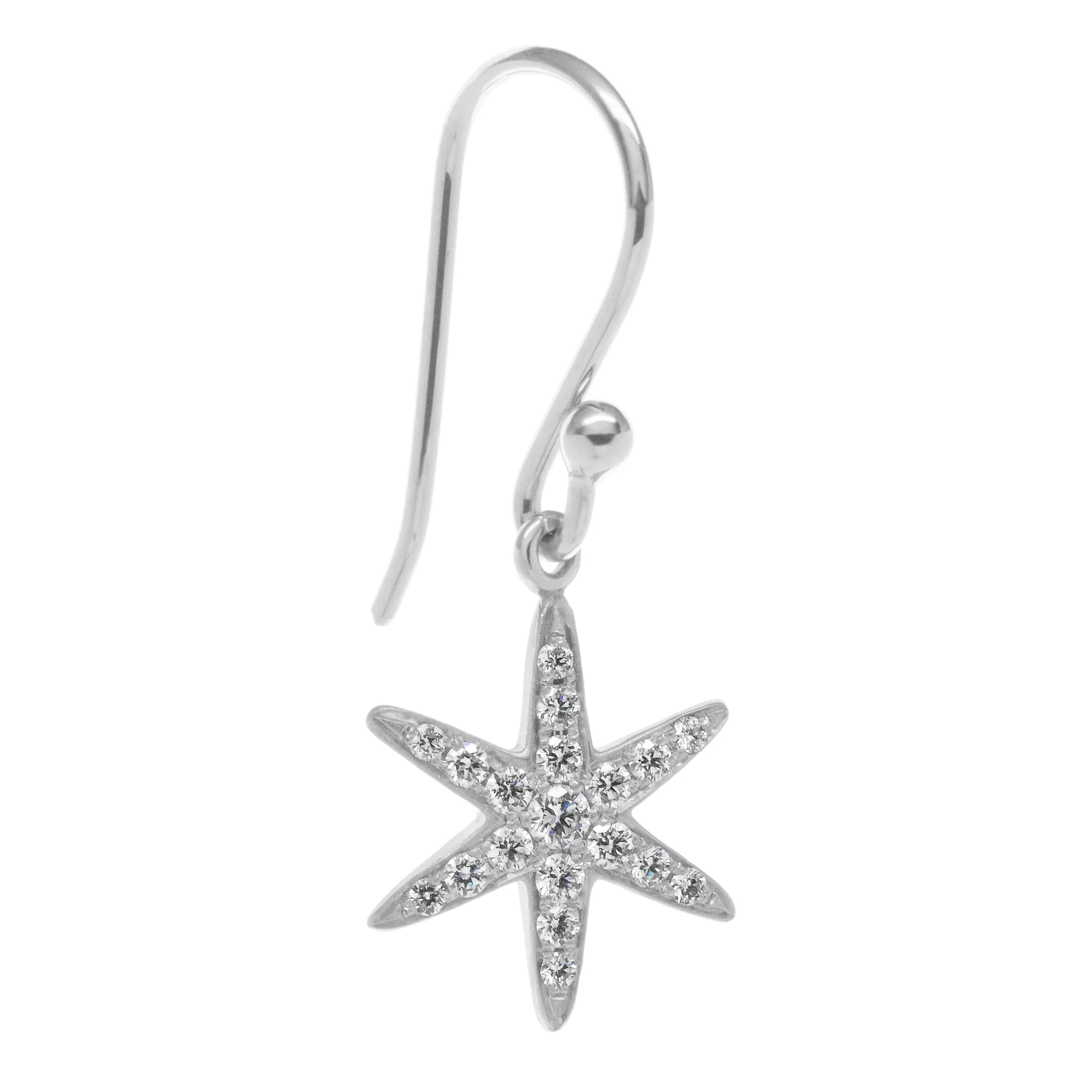Sparkling Diamond Pave Star Drop Earrings for Women - 14K Gold Plated Dangle Earrings - Perfect for Parties, Weddings & Evening Events