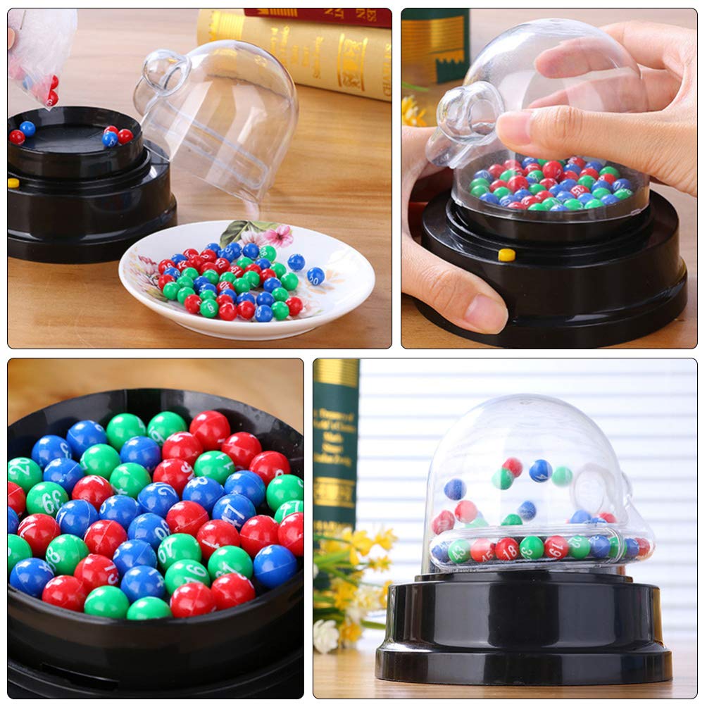 NUOBESTY Electric Shake Lucky Ball Machine - Mini Portable Bingo Cage Game with Balls & Number Picker for Lottery, Raffle, Party Games, and Casino Night Fun