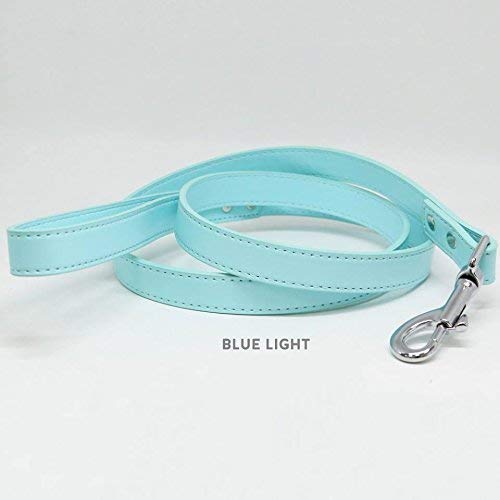 Blue Light Dog Leash - Reflective Leather Pet Leash for Night Walks & Safety | Custom Engraved Dog Collar for Weddings & Special Occasions | Perfect Gift for Dog Lovers | Durable & Stylish for Daily Use, Training & Outdoor Adventures
