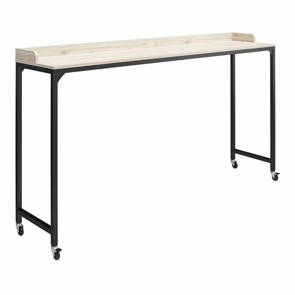 Ameriwood Home Park Hill Adjustable Height Over-The-Bed Desk with Wheels, Light Walnut - Perfect for Small Spaces, Hospital Rooms & Dormitories