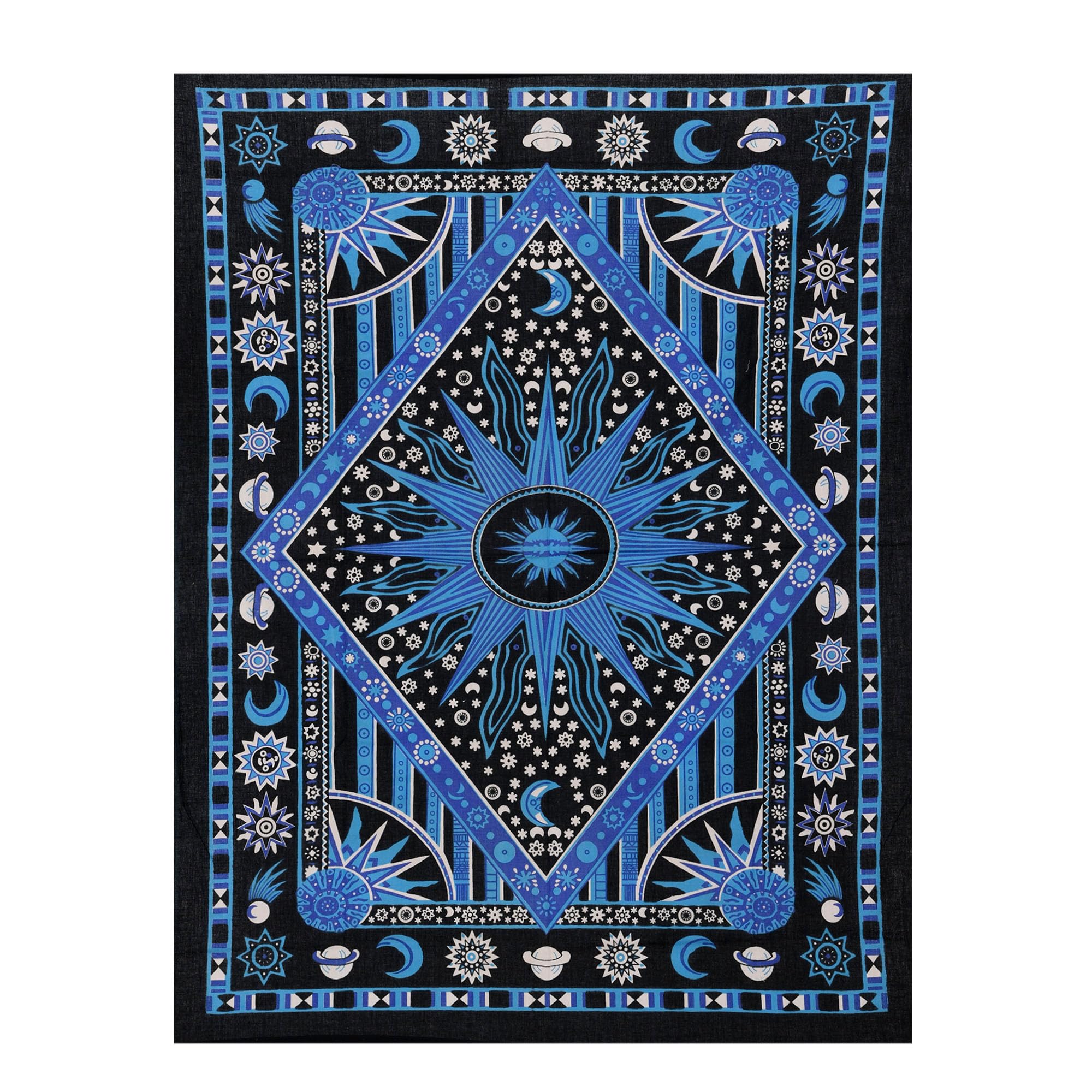 Celestial Tie Dye Wall Hanging - Moon Star Boho Tapestry for Bedroom & Dorm Decor