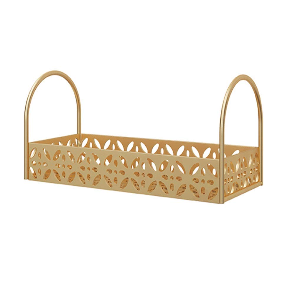 HUOQILIN Gold Cosmetic Storage Box - 3-Tier Desktop Organizer for Makeup, Skincare & Jewelry - Perfect for Dressing Table, Bathroom & Vanity (Color: Gold, Size A)