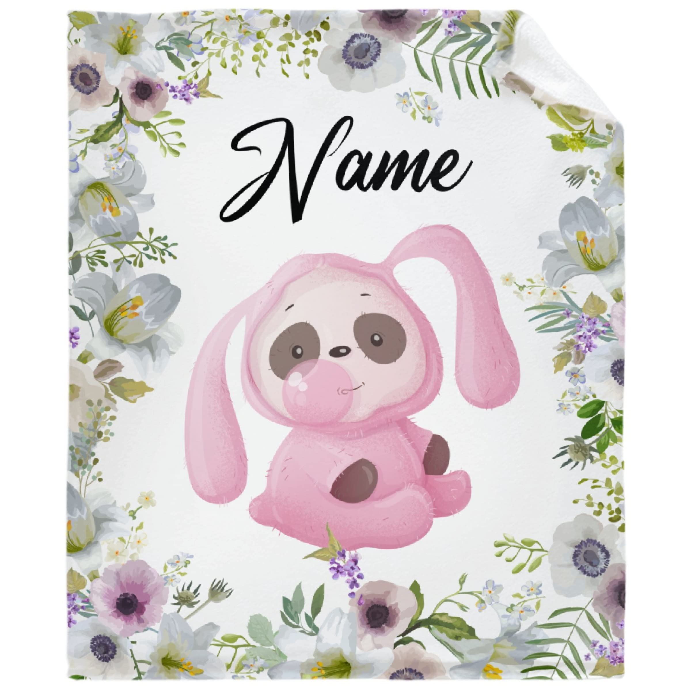 Personalized Photo Blankets - Custom Name & Picture Fleece Throw - Panda, Rabbit, Floral Designs for Baby, Kids & Adults - 90x120 Inch Large Soft Blanket for Sofa, Bedroom, Living Room - Perfect Gift for Christmas, Birthday, Anniversary - Family Cuddles, Movie Nights & Home Decor