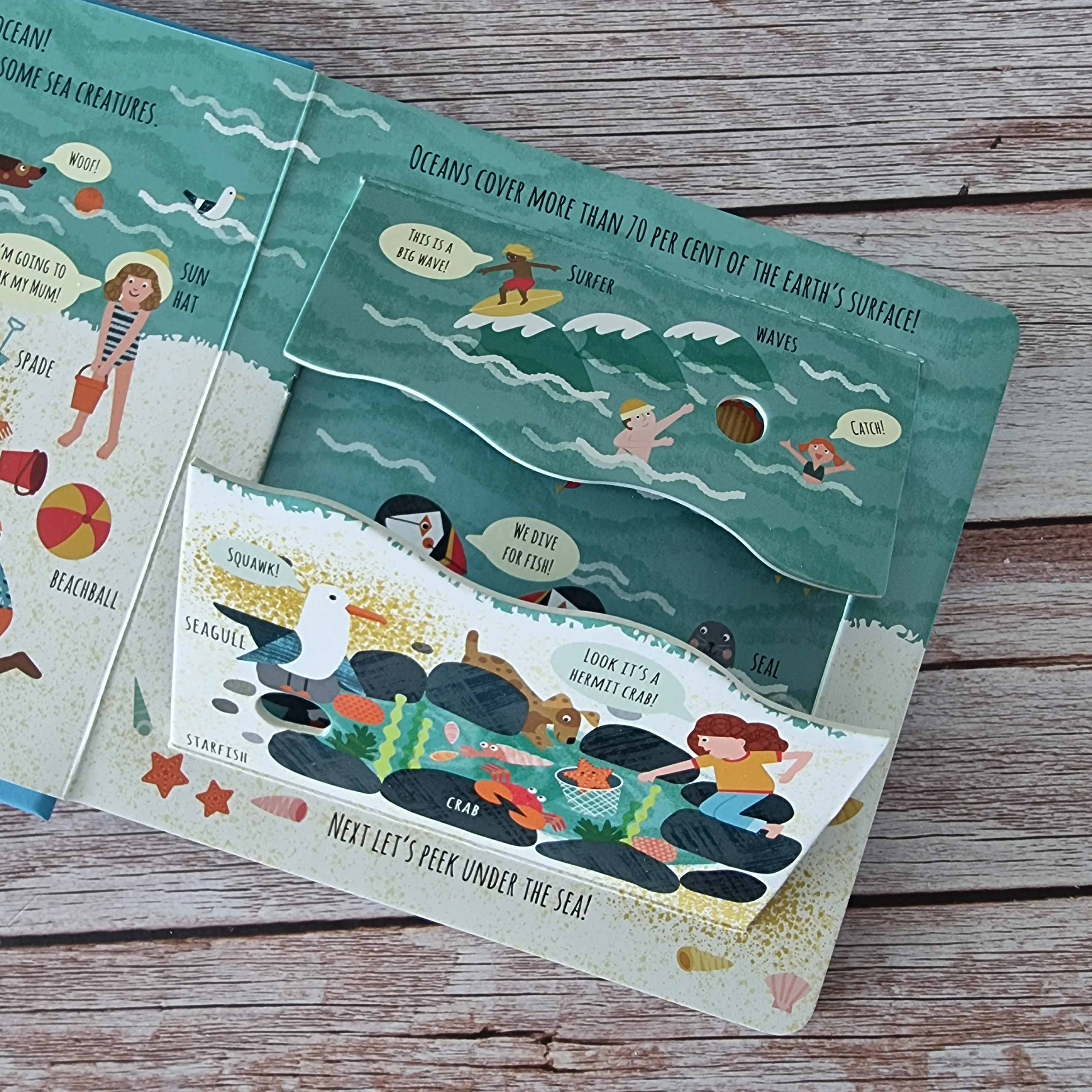Peek Inside In The Ocean Board Book - Interactive Lift-the-Flap Ocean Animals Book for Toddlers & Kids - Perfect for Early Learning, Bedtime Stories & Underwater Exploration