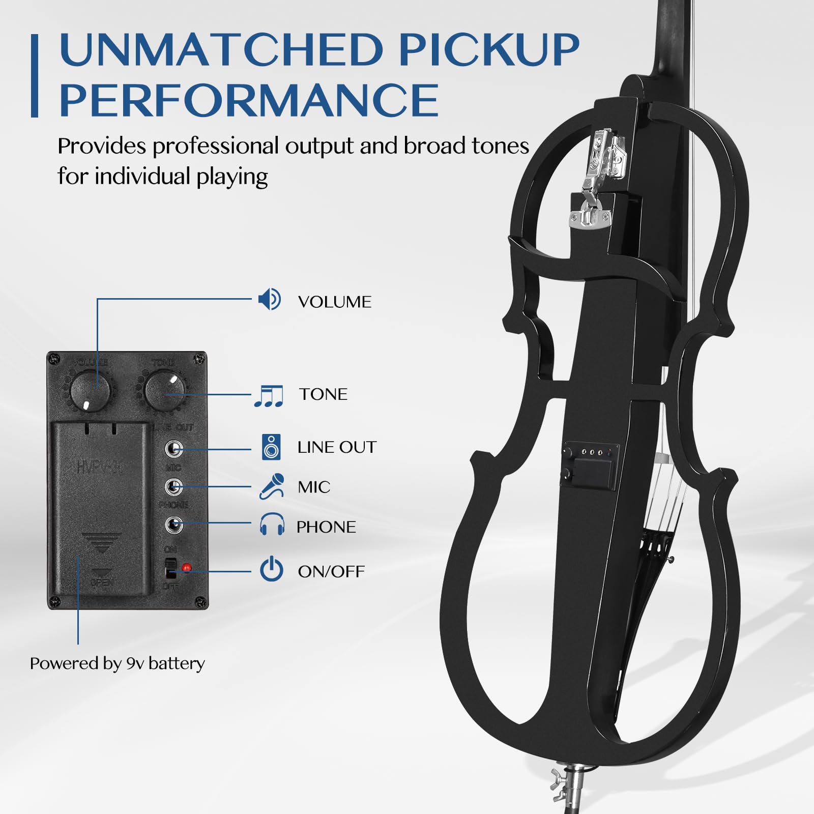 **Ktaxon 4/4 Full Size Electric Cello Kit for Adults & Beginners – Lightweight Cello Bag, Stereo Headphones, Premium Bow, Bridge & Rosin Included (Black) – Perfect for Practice, Performances & Studio Recording**