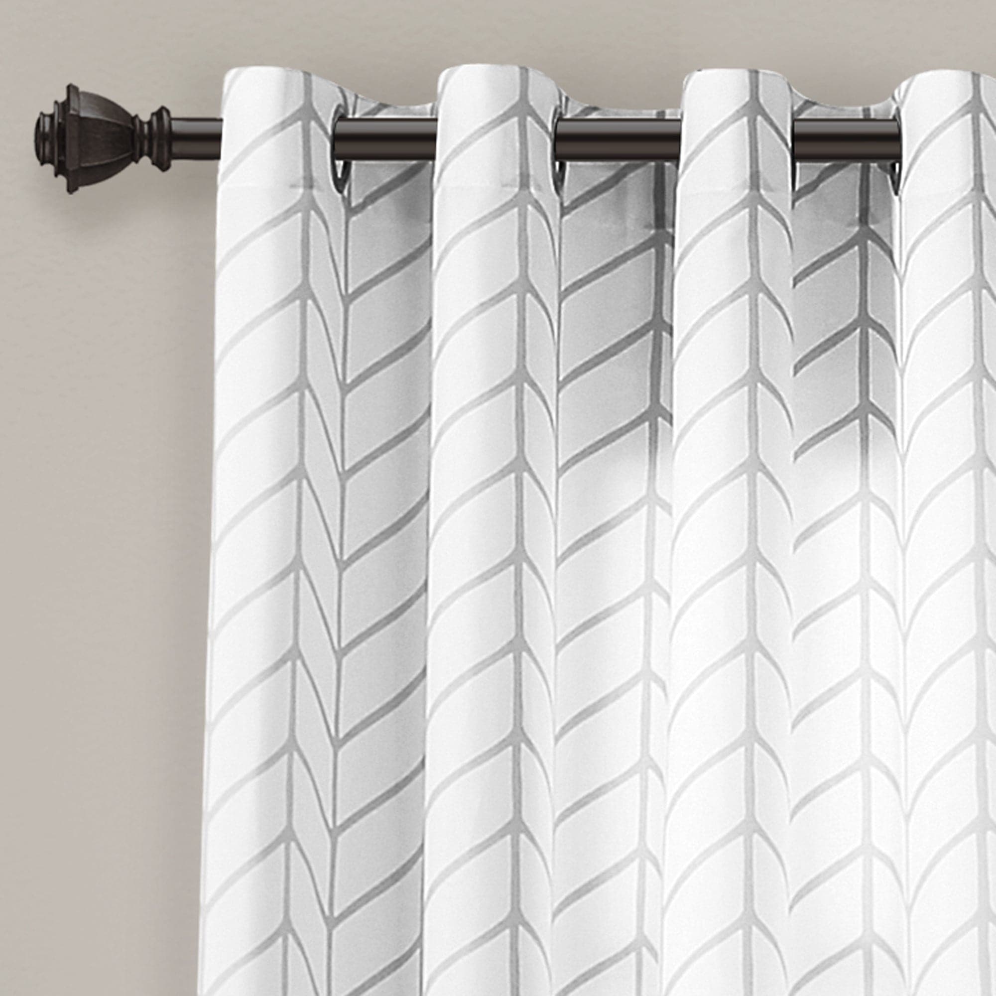 Calia Chevron Geo Window Curtain Panels Set - Stylish Chevron Pattern Blackout Curtains for Living Room & Bedroom - Elegant Home Decor for Privacy & Light Control