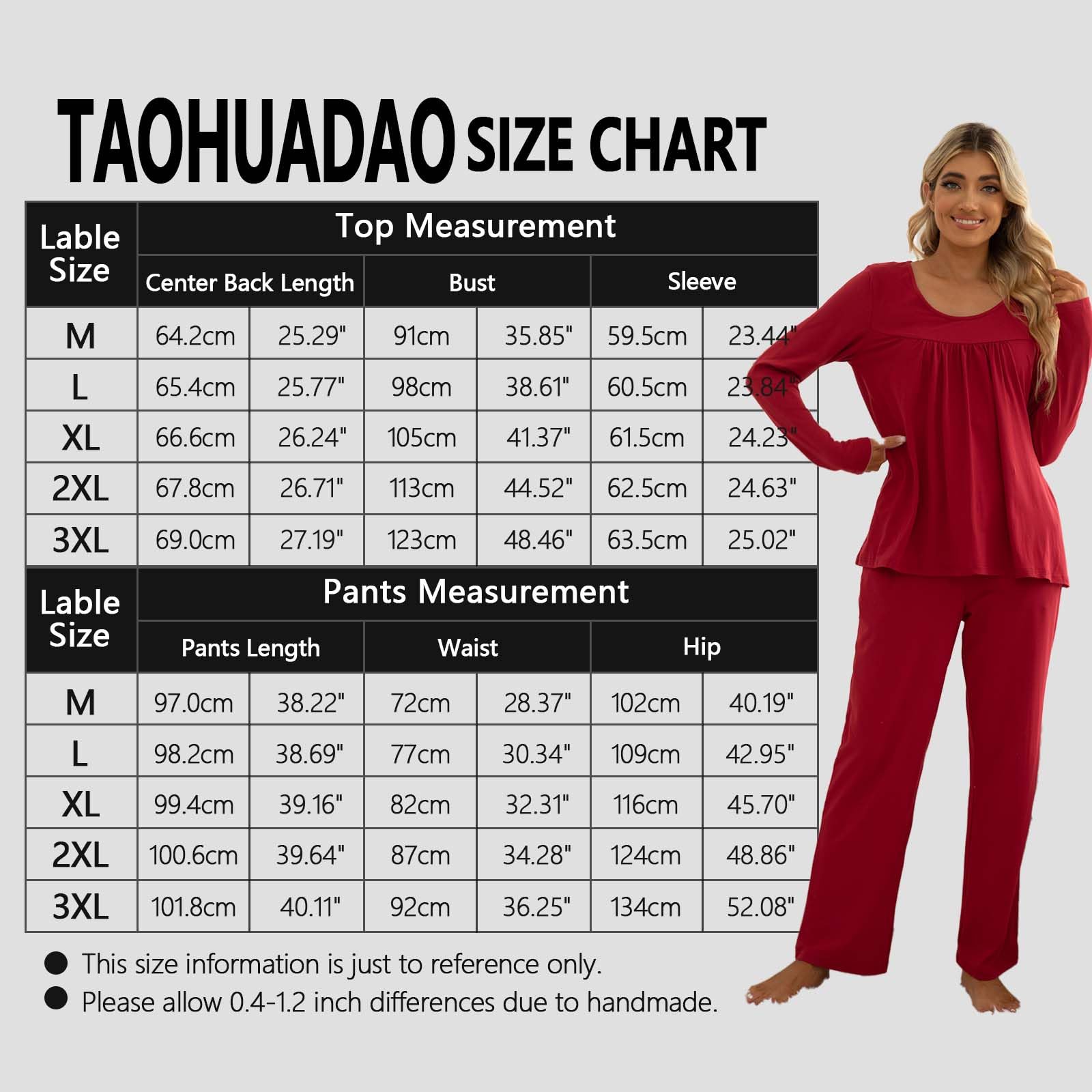TAOHUADAO Women's Pajama Sets - Soft 2 Piece Pleated Lounge Sleepwear with Long Pants & Pockets | Comfortable Ladies Pjs for Sleeping, Lounging & Home Wear (Perfect for Nighttime Relaxation & Cozy Evenings)